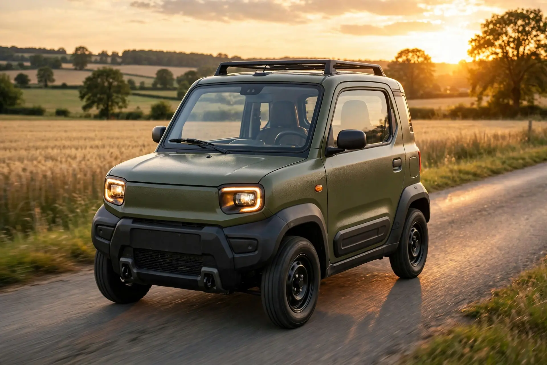 Aixam Crossline Pack diésel con estética SUV en camino rural