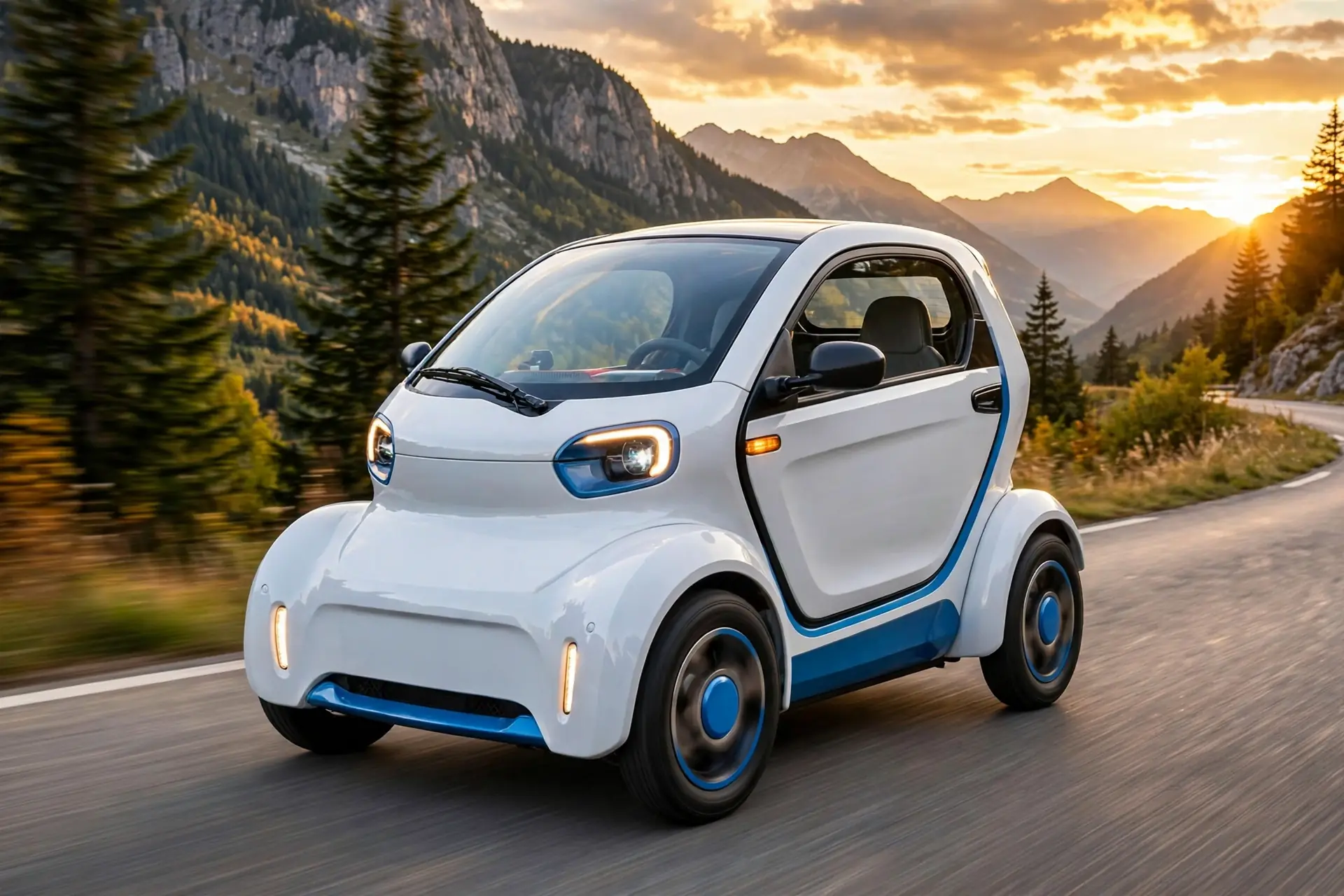 Aixam e-City Pack eléctrico en una calle urbana europea