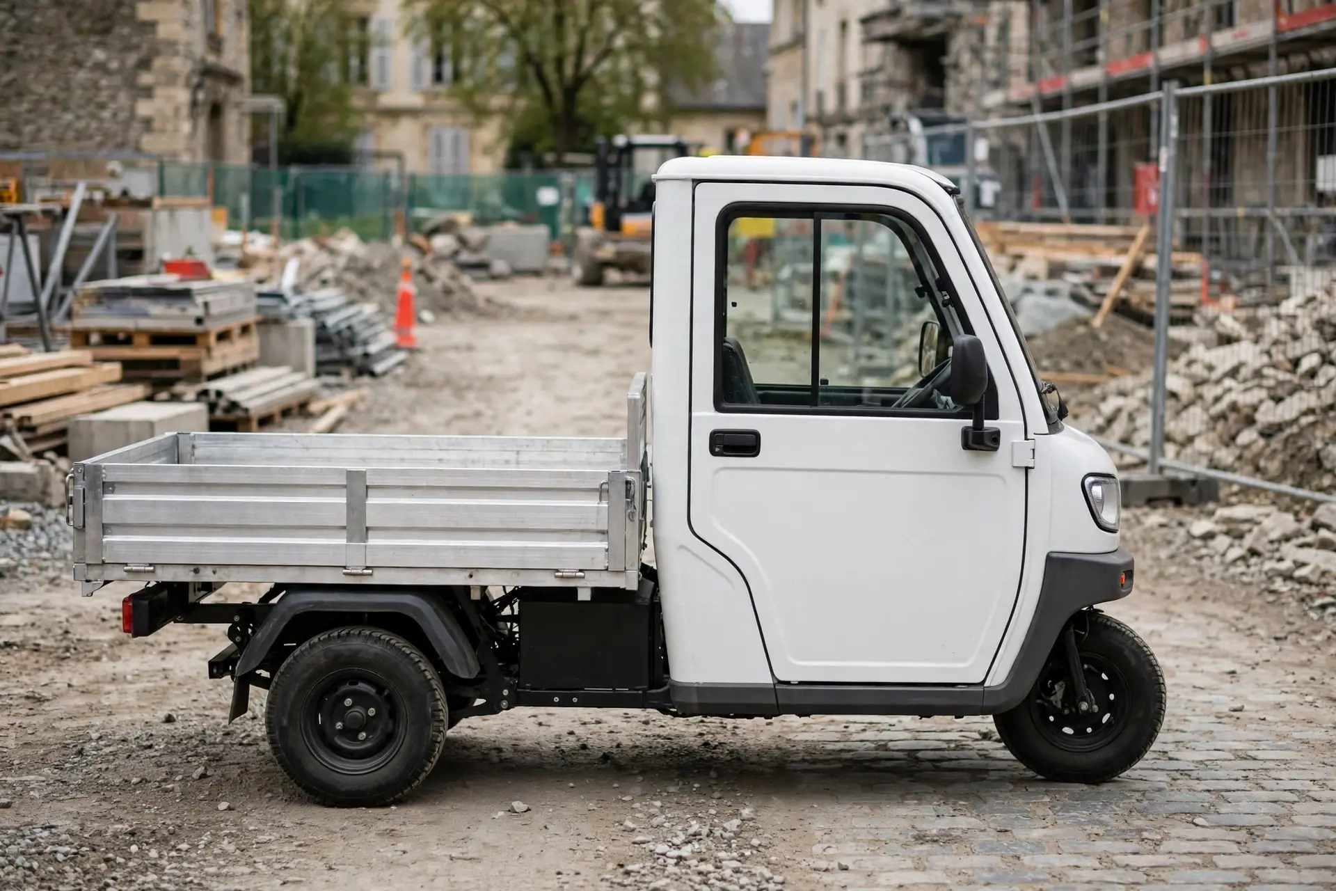 Aixam e-Truck Plataforma Aluminio, vista lateral