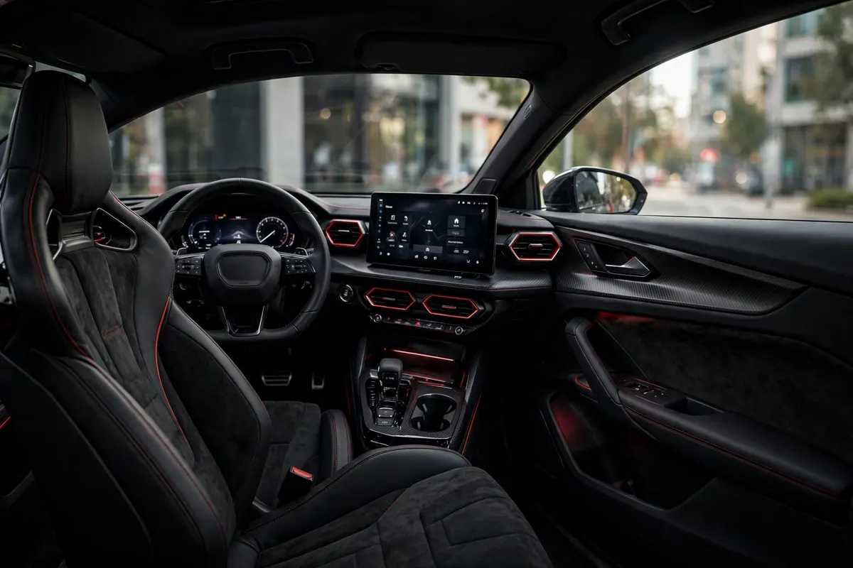 Interior del Alfa Romeo Junior Ibrida Q4, puestos delanteros