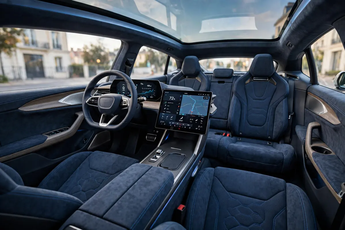 Interior del Alpine A390 GT, cinco plazas premium