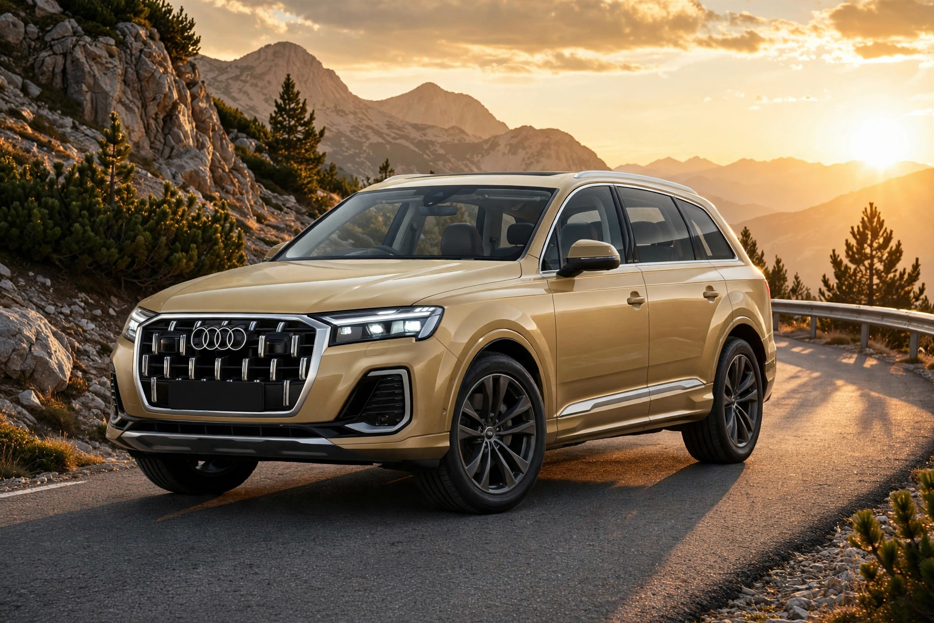 Audi Q7 en carretera de montaña