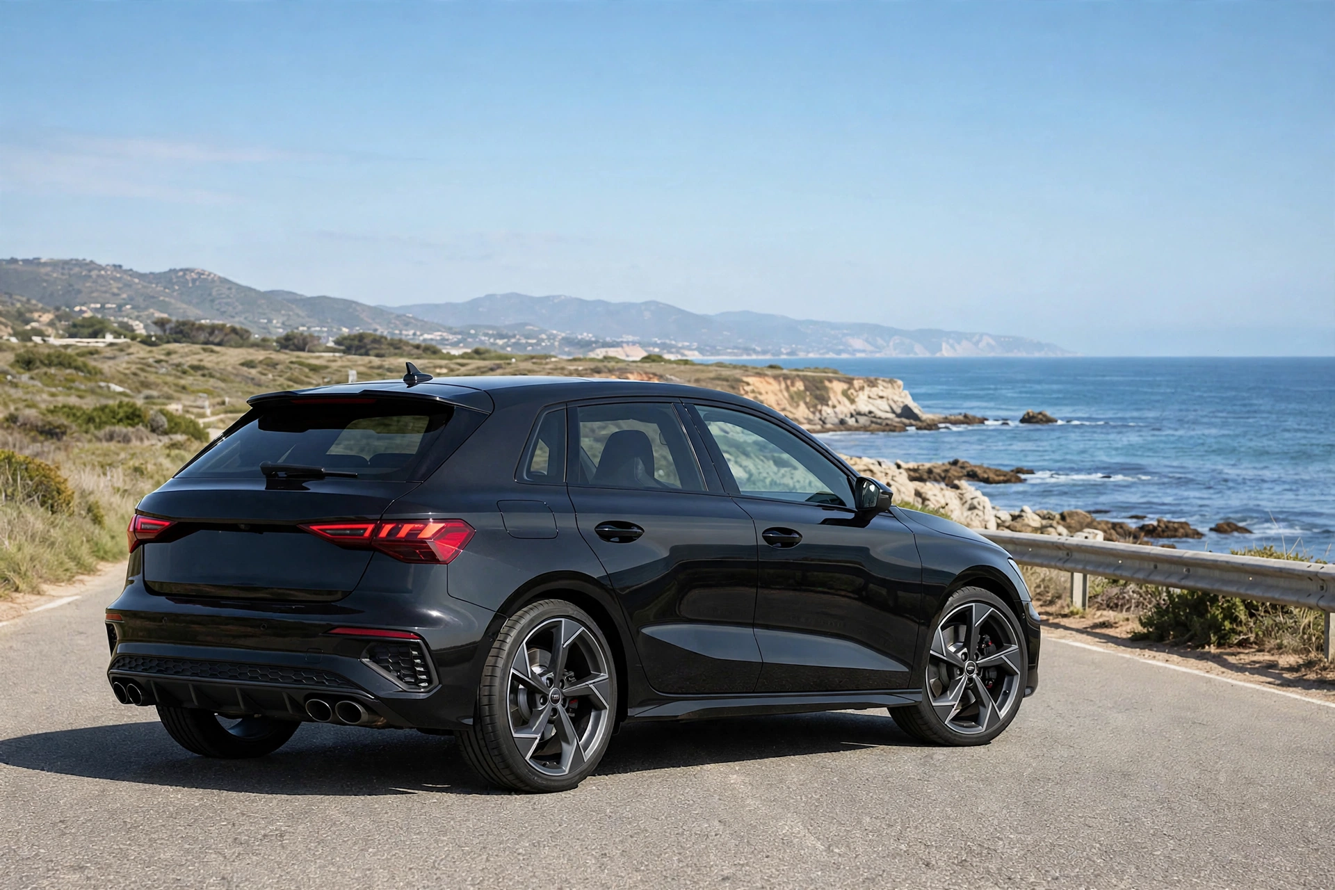 Audi S3 Sportback, vista trasera con escapes cuádruples