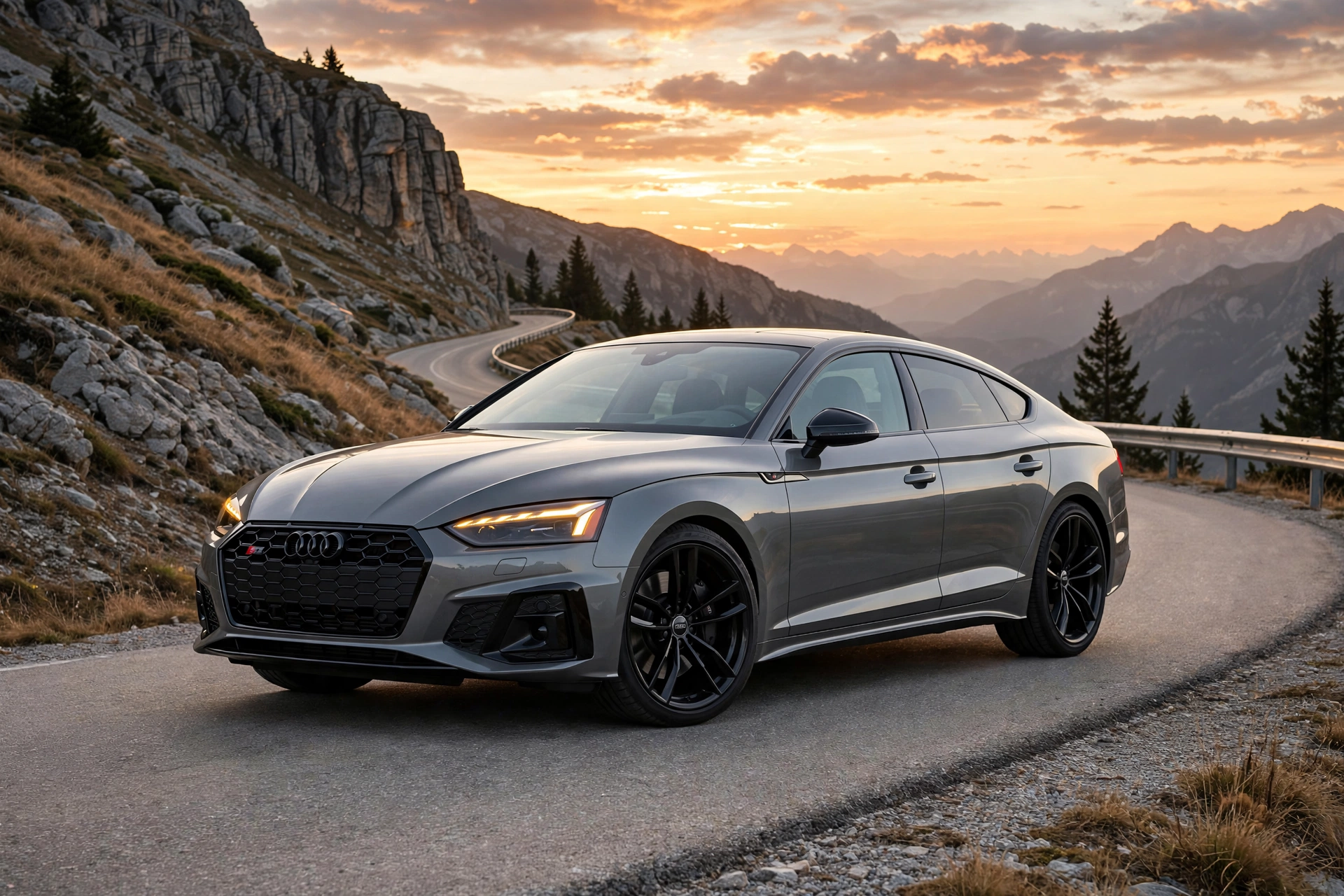 Audi S5 en puerto de montaña