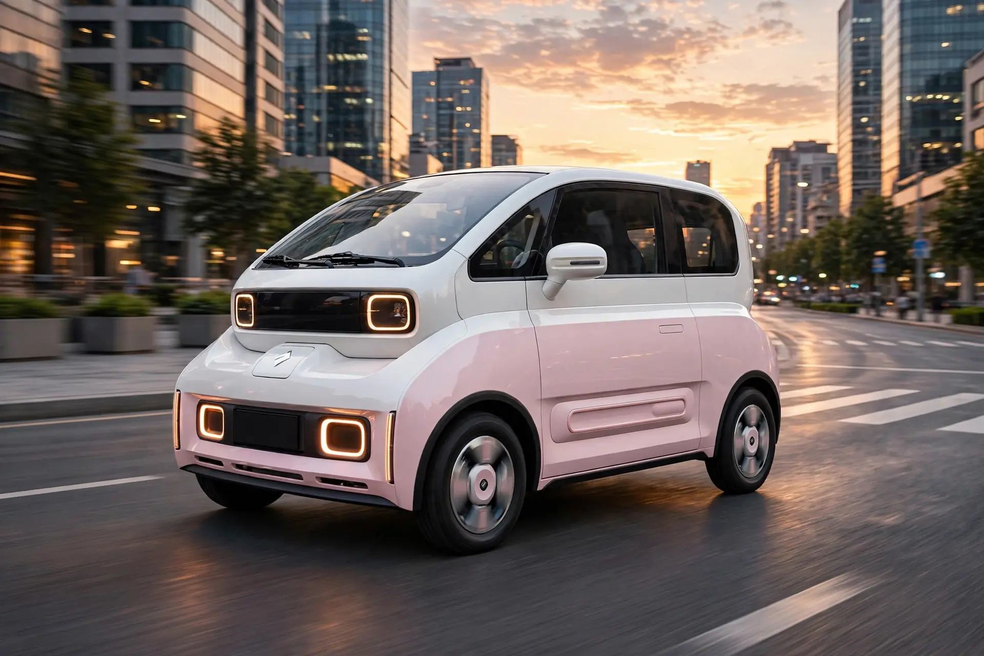 Baojun KiWi EV, microcoche eléctrico futurista en ciudad