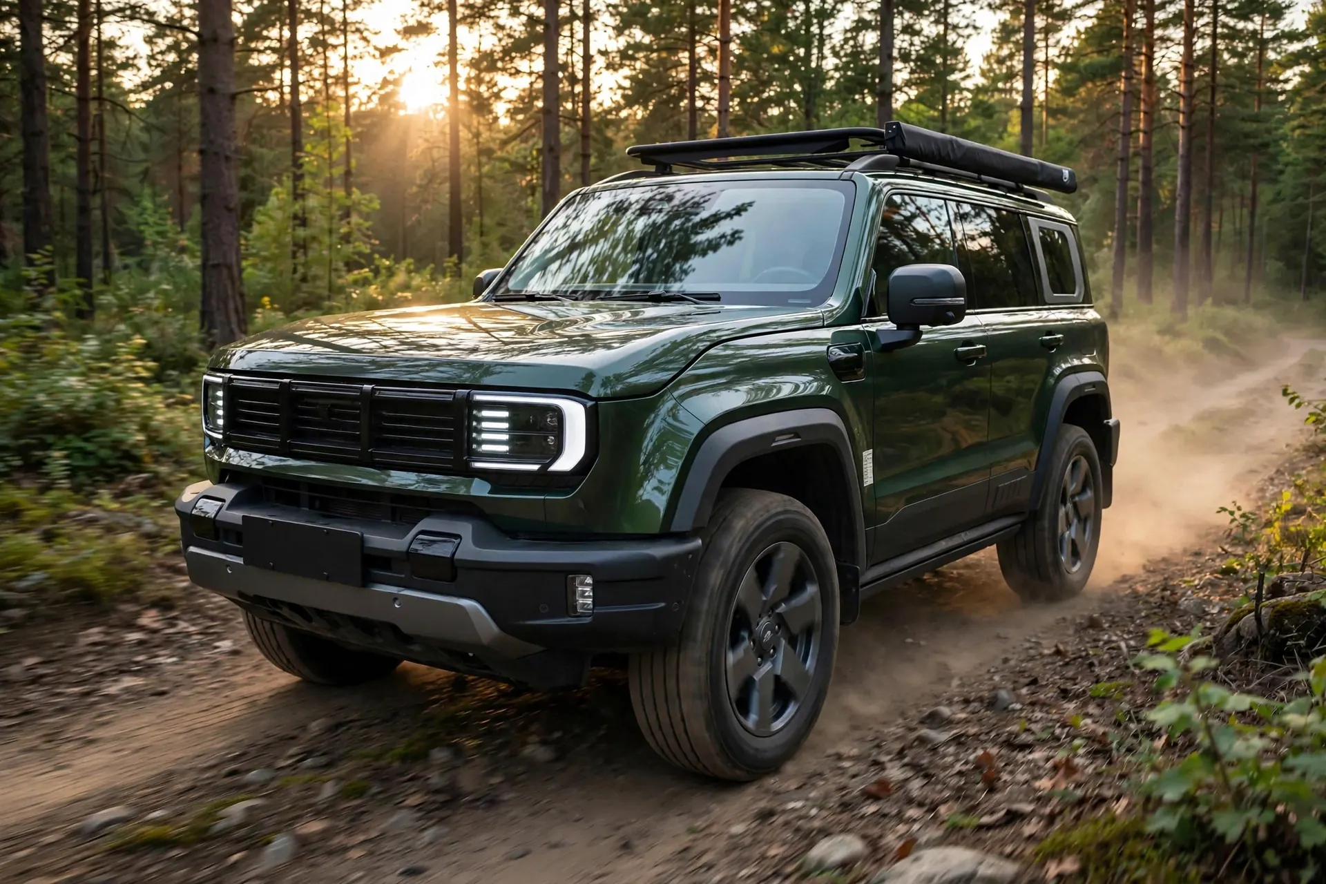 Beijing BJ40e en pista forestal