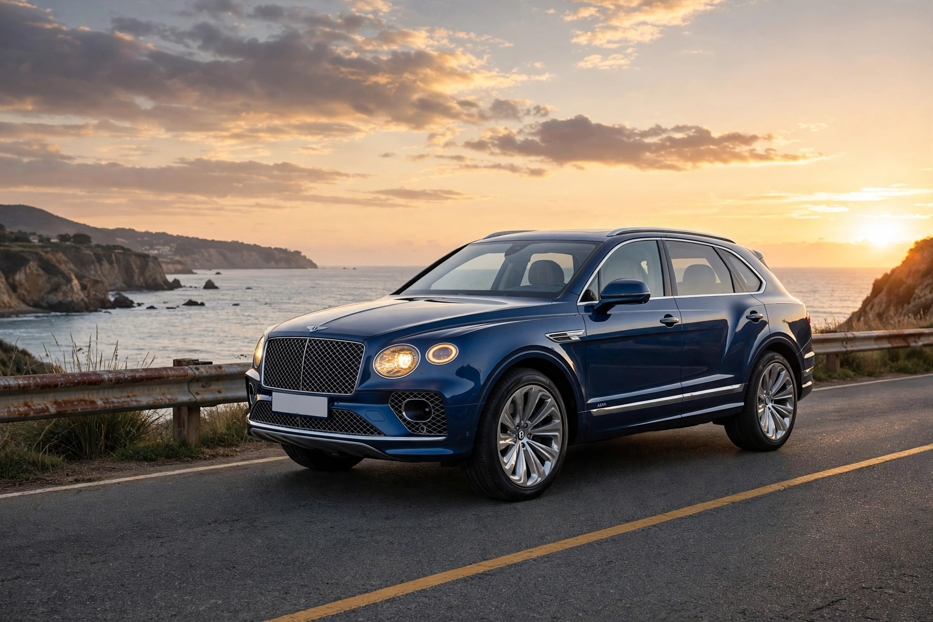 Bentley Bentayga Azure en una carretera costera