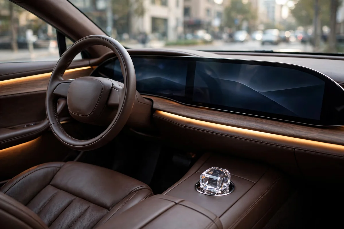Interior ejecutivo del BMW i5 M60 con pantalla curva