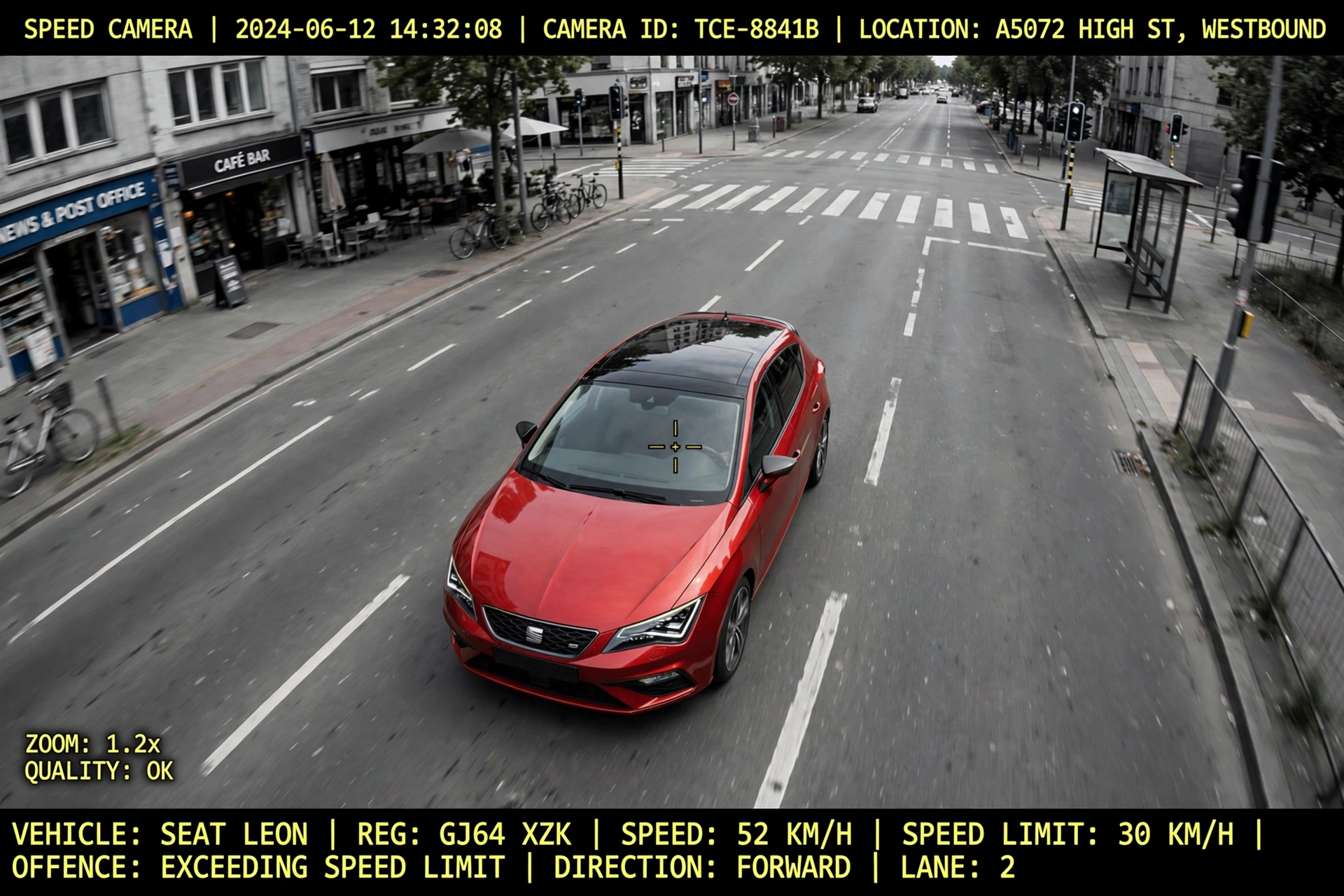 SEAT León captado por radar en vía urbana