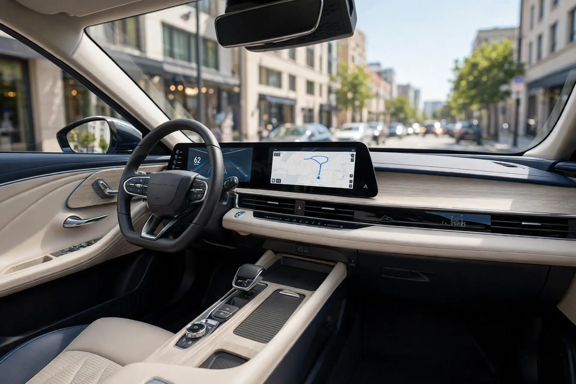 Interior del Chery Arrizo 8 con pantalla curva