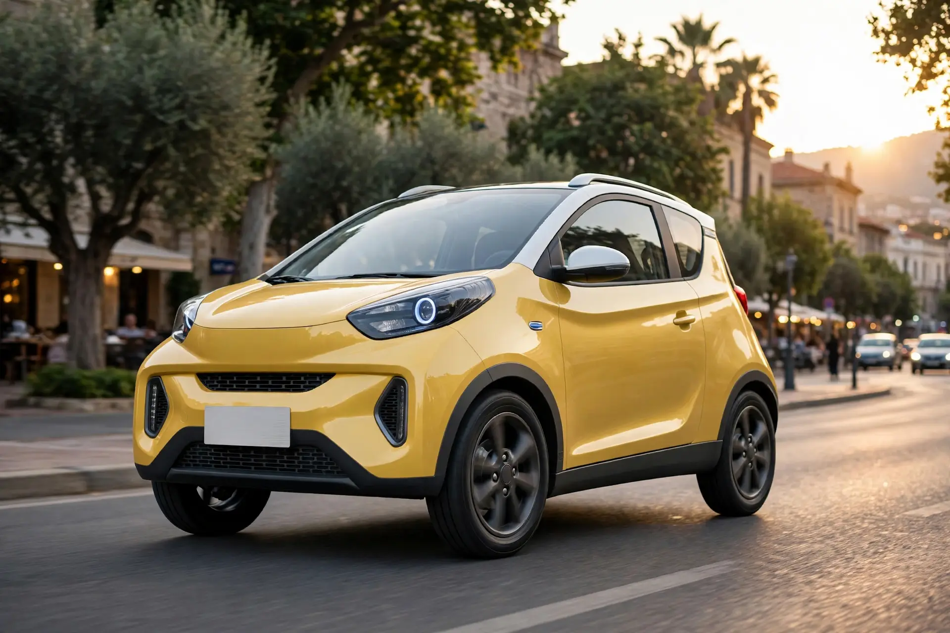Chery eQ1 eléctrico urbano, tres cuartos delantero
