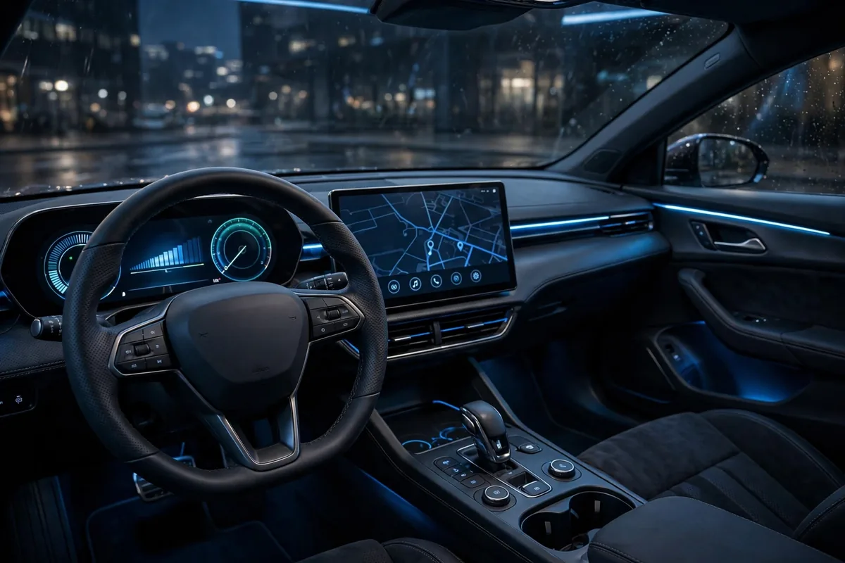 Interior del Cupra León e-Hybrid con pantalla de 12,9 pulgadas