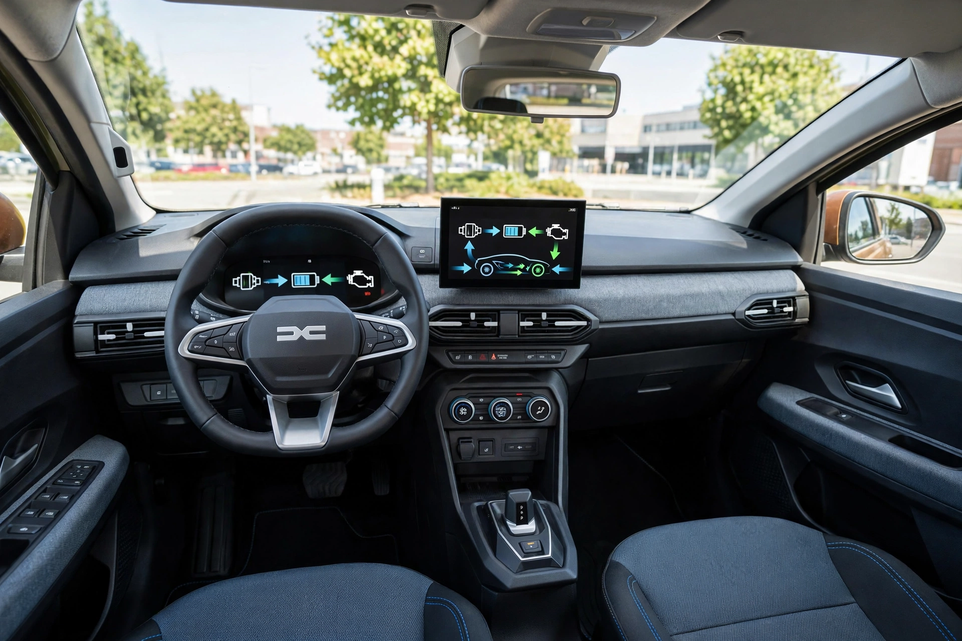 Interior oficial del Dacia Sandero Hybrid 155