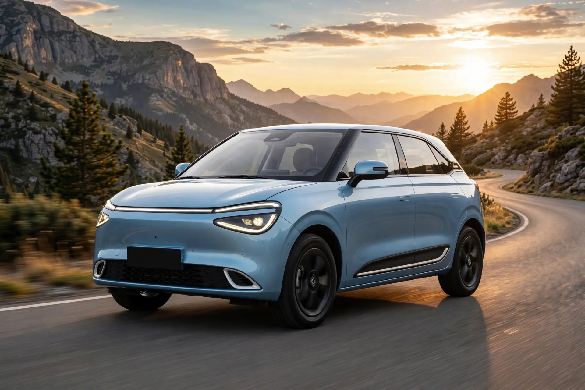 Dongfeng Box eléctrico en carretera de montaña