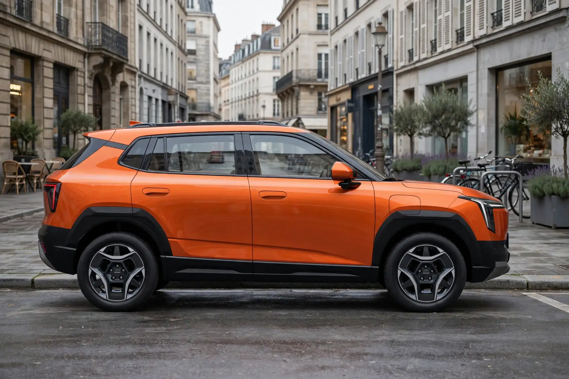 Dongfeng Nammi 06, vista lateral en ciudad europea