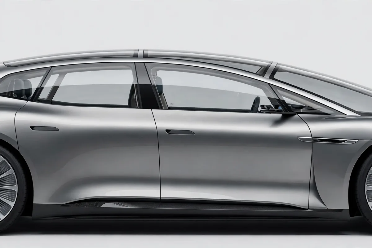 Ferrari Luce, vista lateral del gran turismo eléctrico de cuatro puertas