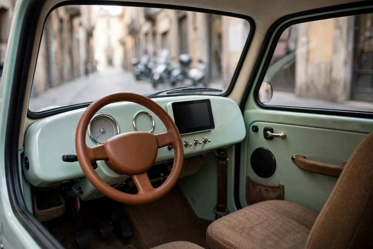 Interior del Fiat 500e 3+1