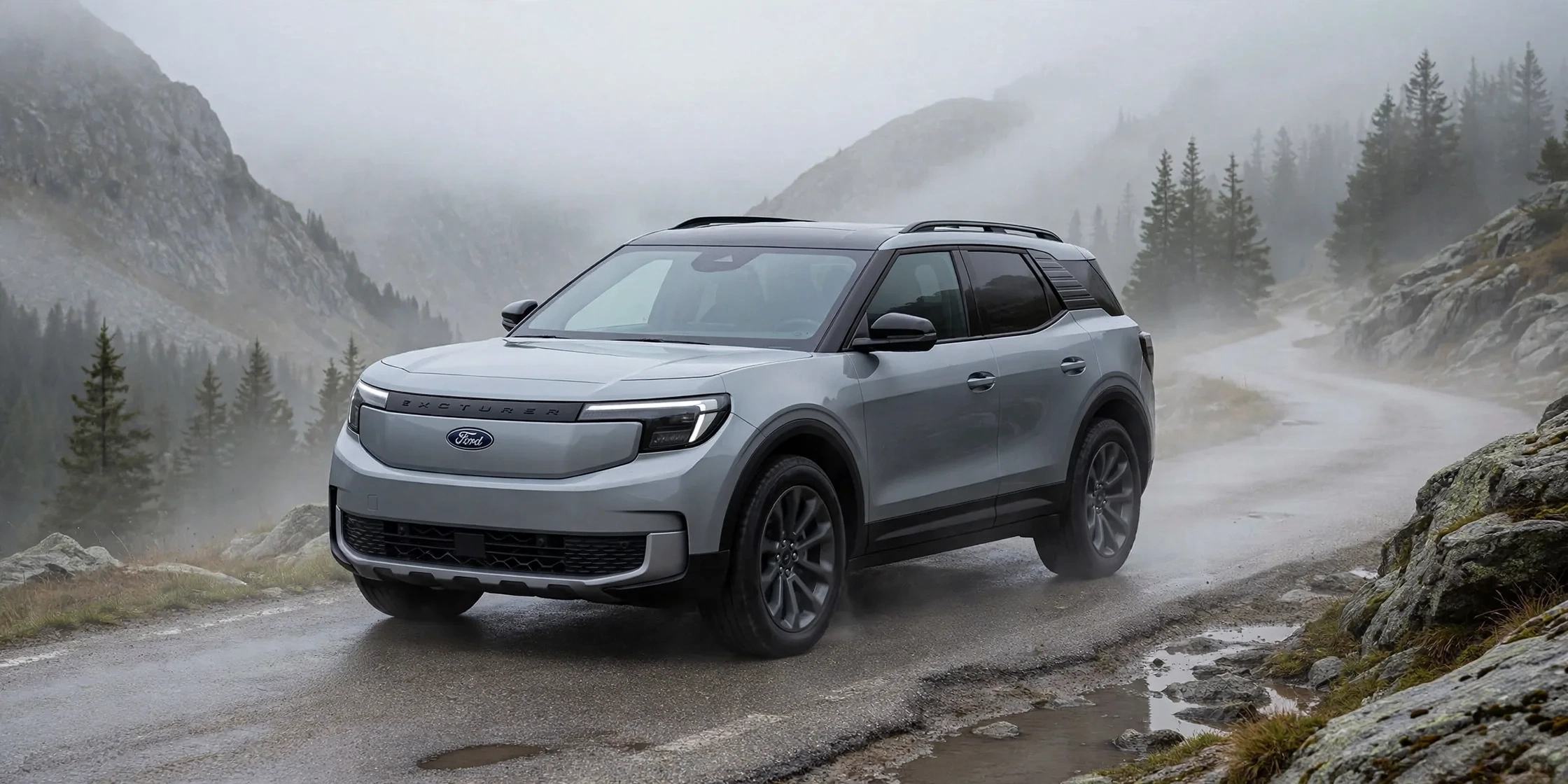 Ford Explorer eléctrico AWD, vista tres cuartos