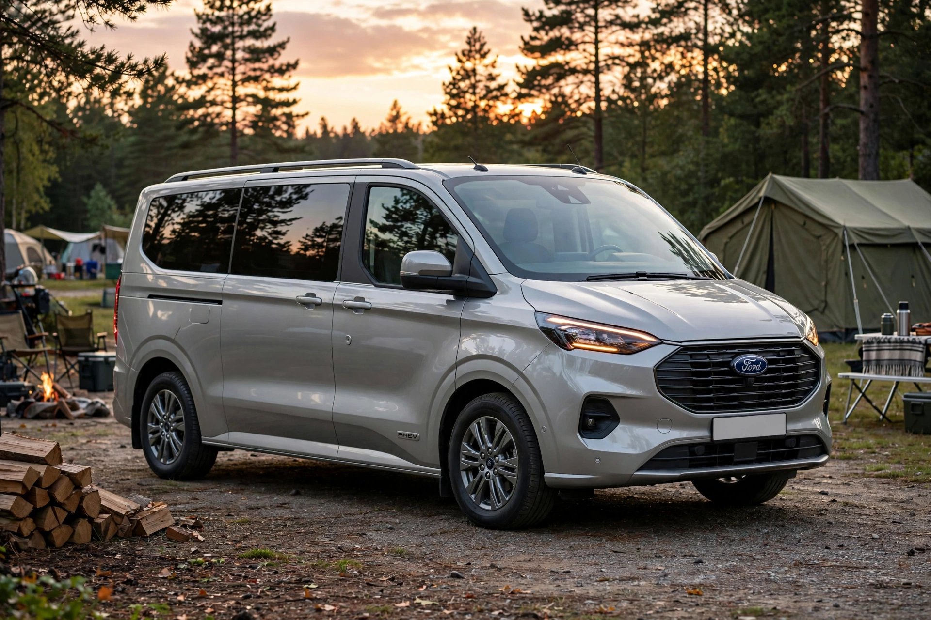 Ford Tourneo Custom PHEV, vista tres cuartos