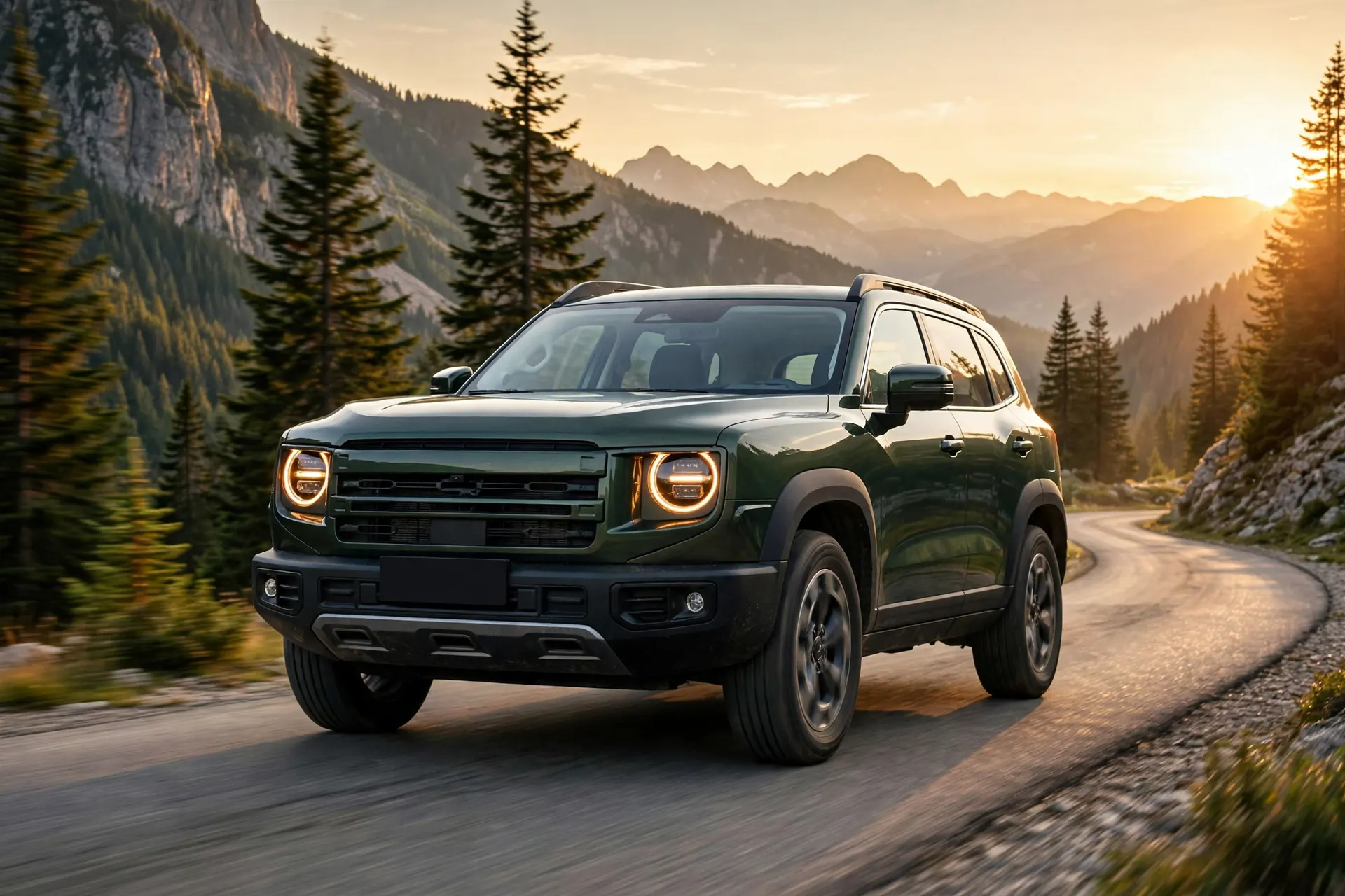 Haval Dargo, tres cuartos delantero en pista forestal