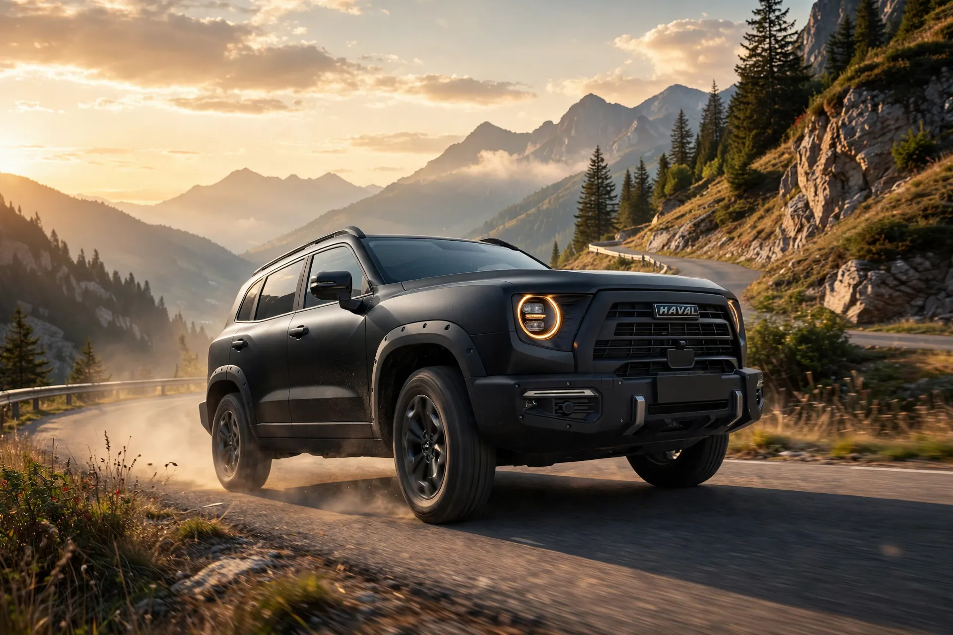 Haval Dargo X, tres cuartos delantero en camino rural