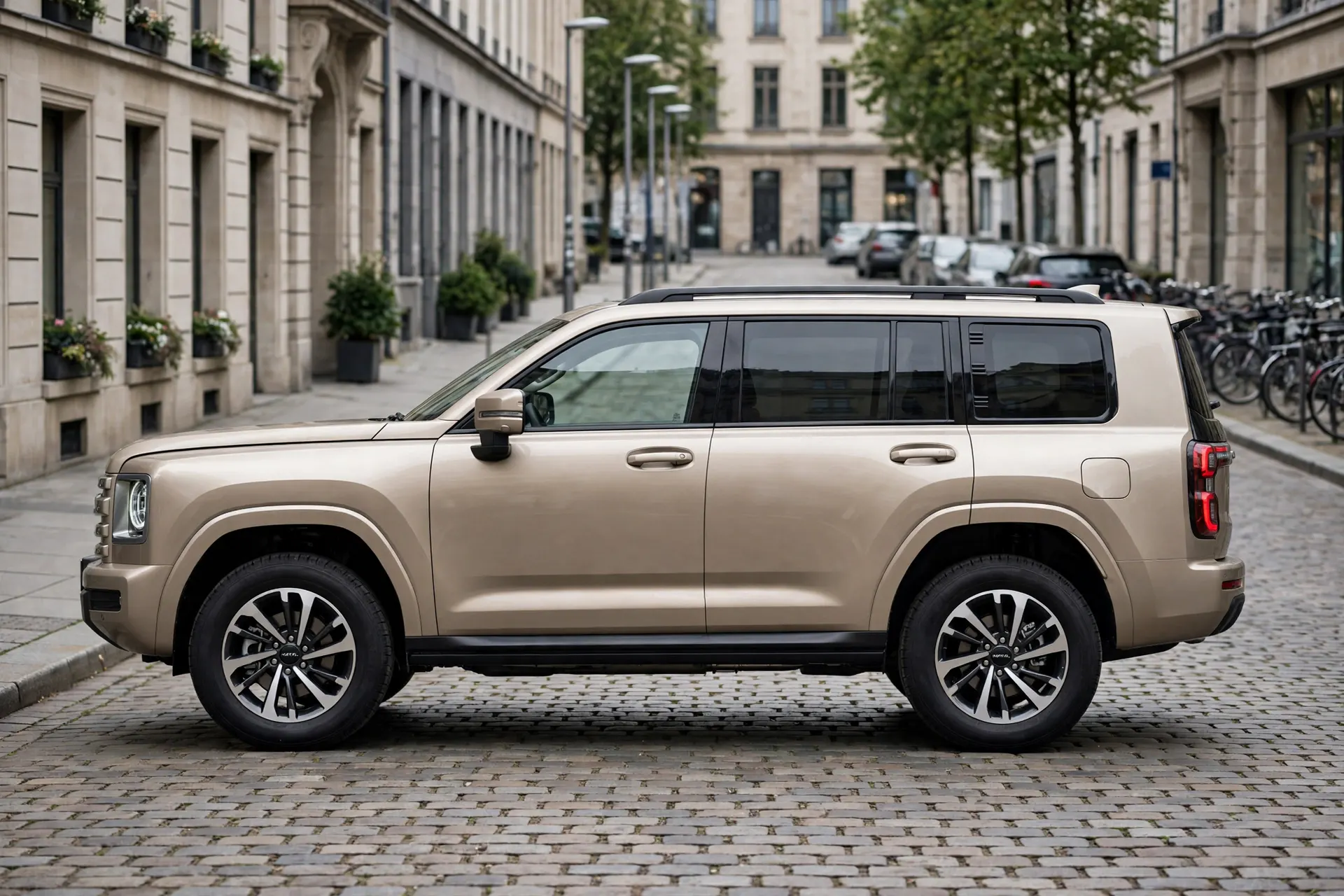 Haval H9, vista lateral en entorno rural