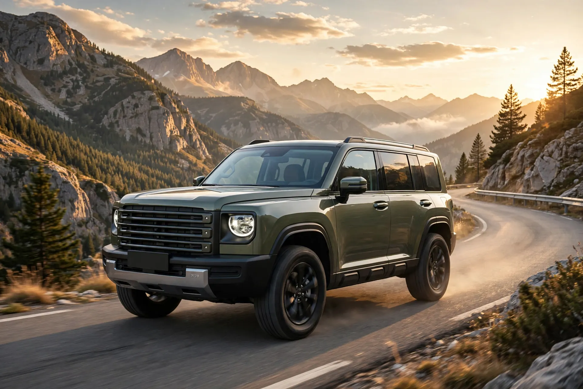 Haval Raptor, tres cuartos delantero en terreno montañoso