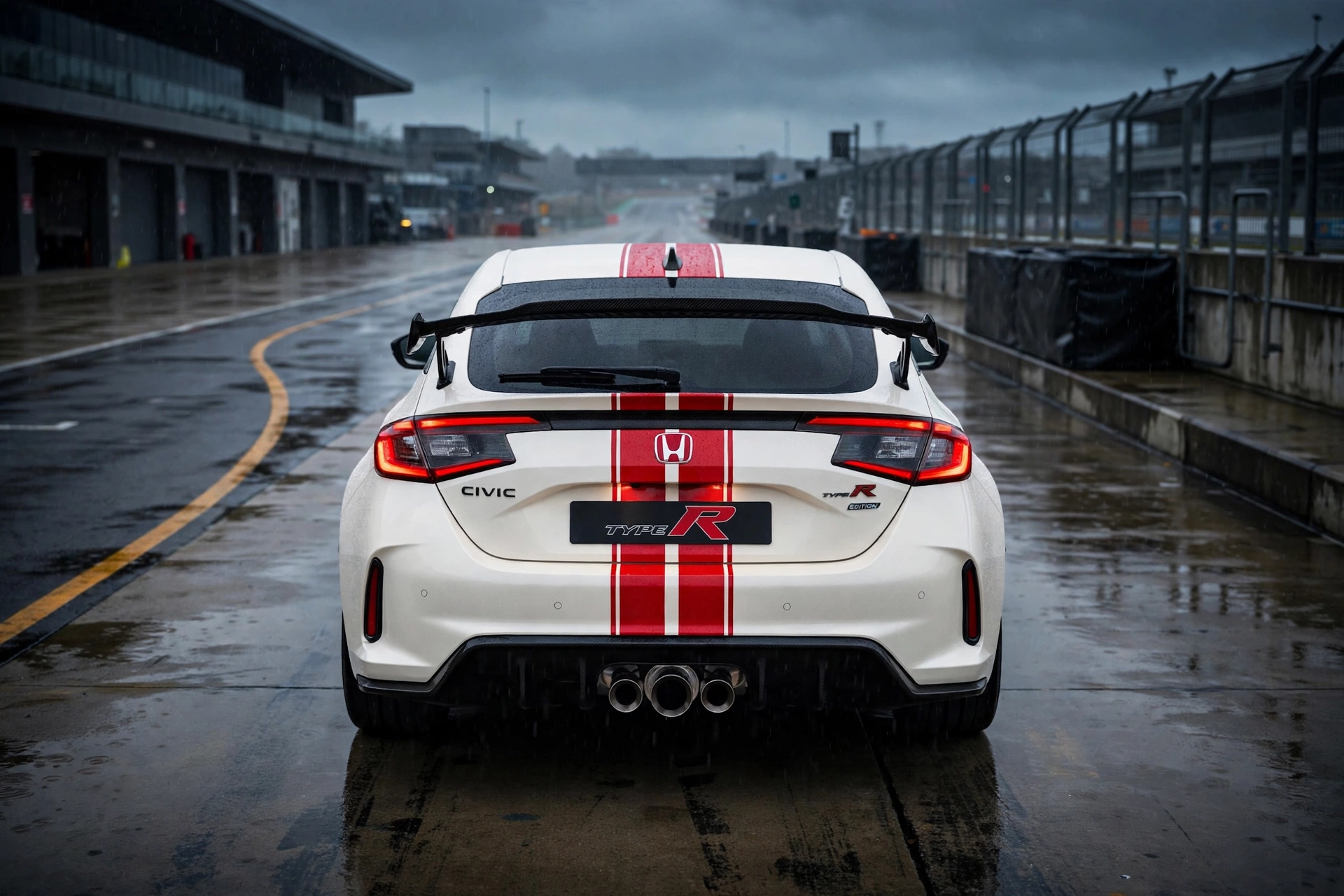 Honda Civic Type R Ultimate Edition, vista trasera con alerón de carbono