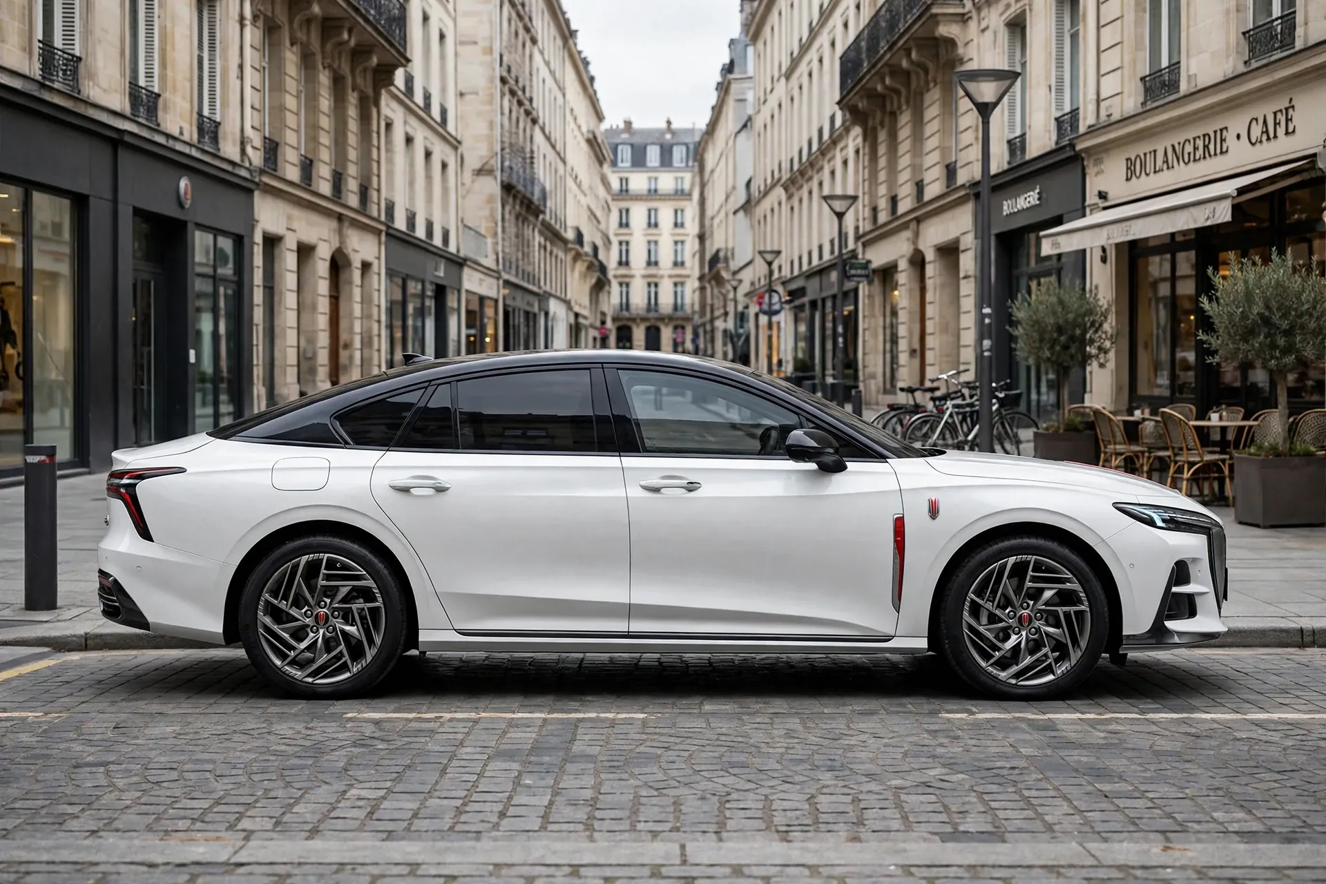 Hongqi H6, vista lateral con techo coupé