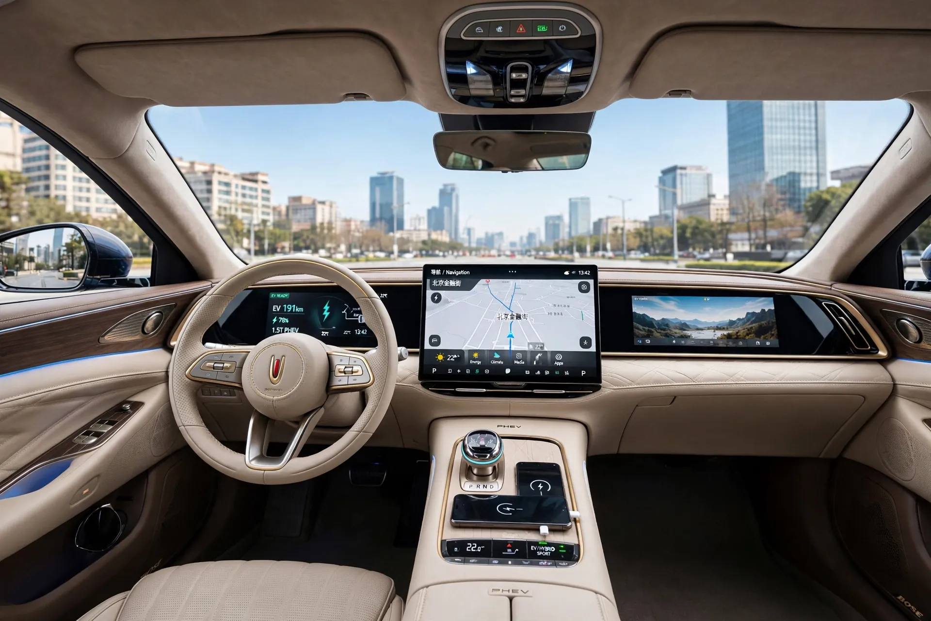 Interior del Hongqi H7 PHEV