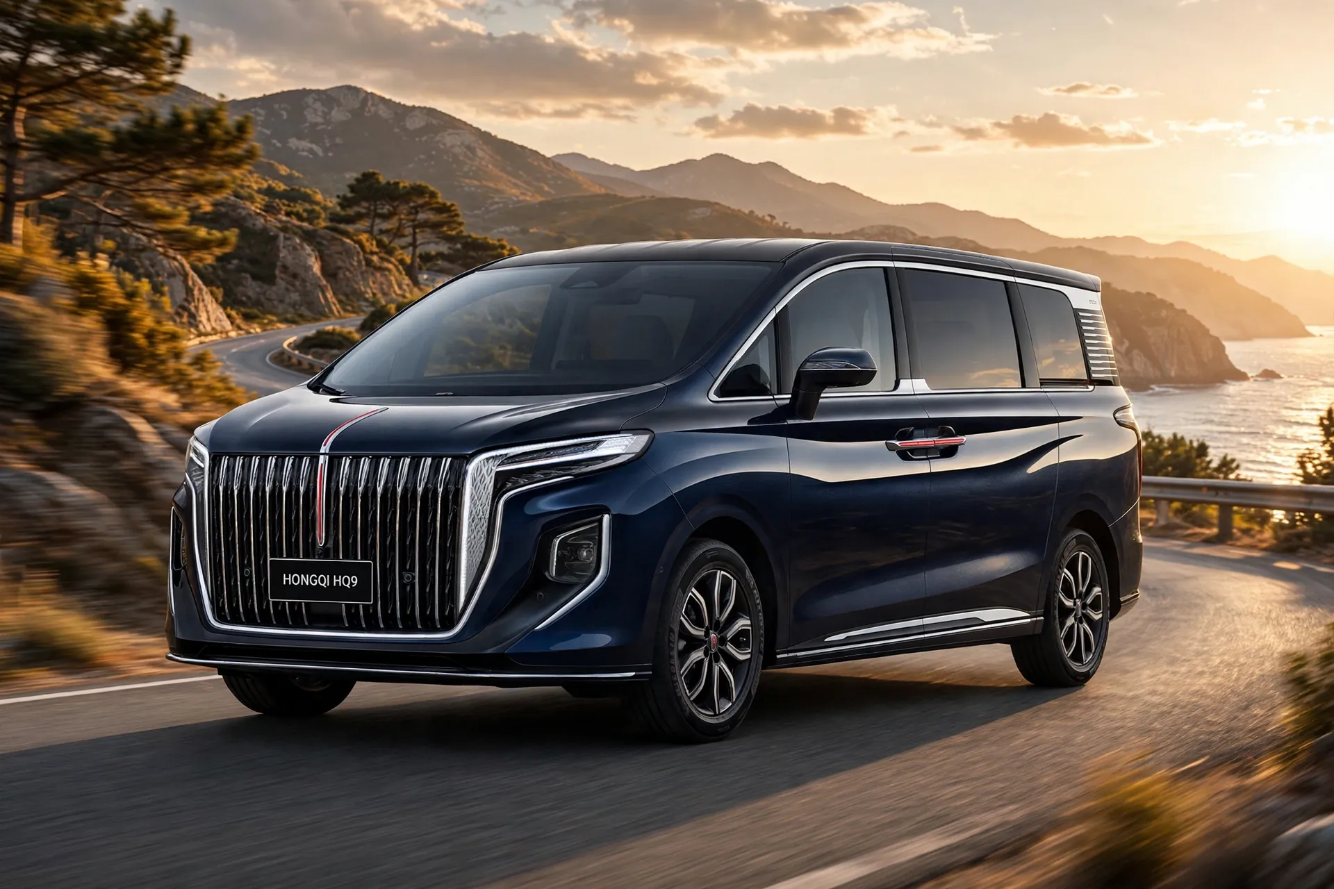 Hongqi HQ9 monovolumen en carretera