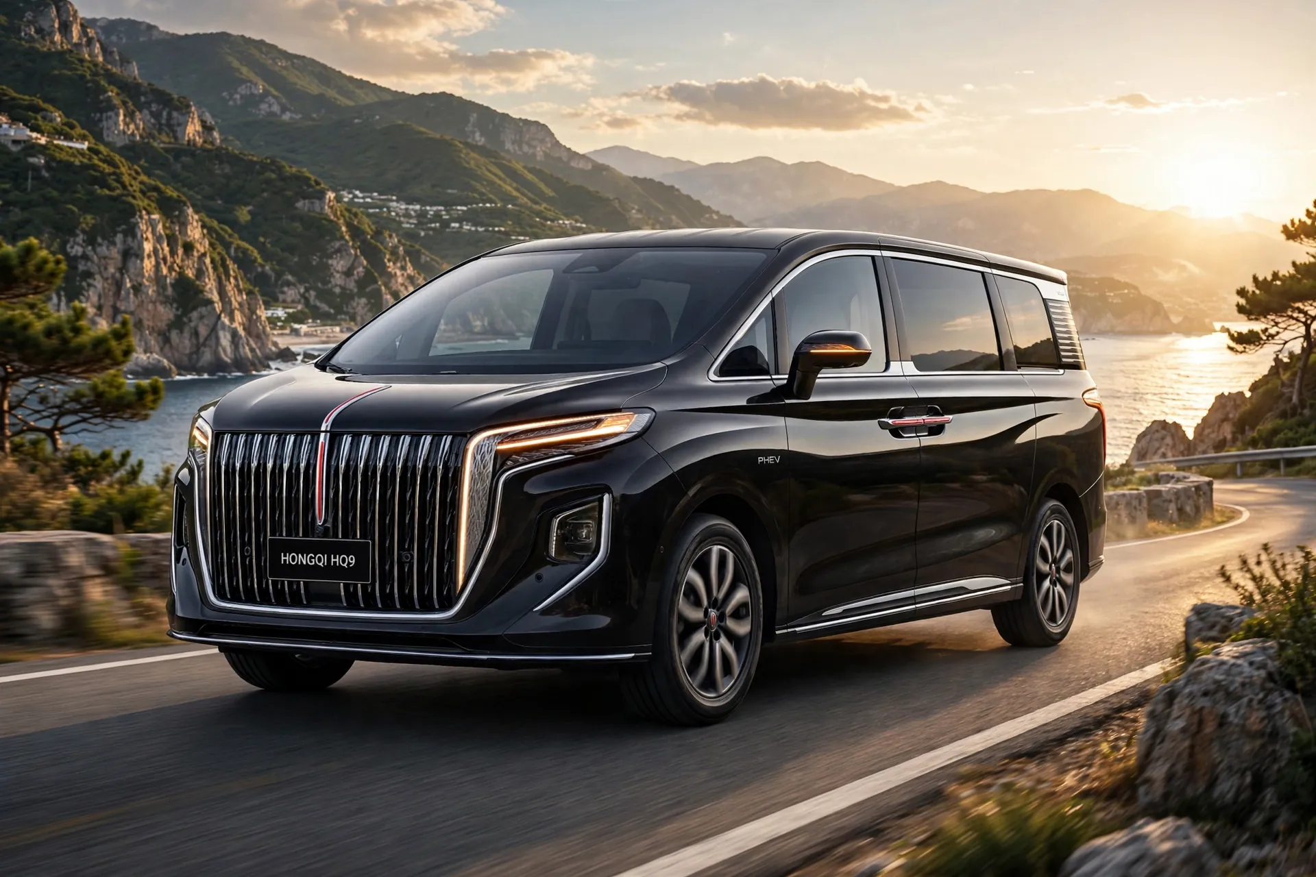 Hongqi HQ9 PHEV monovolumen en carretera