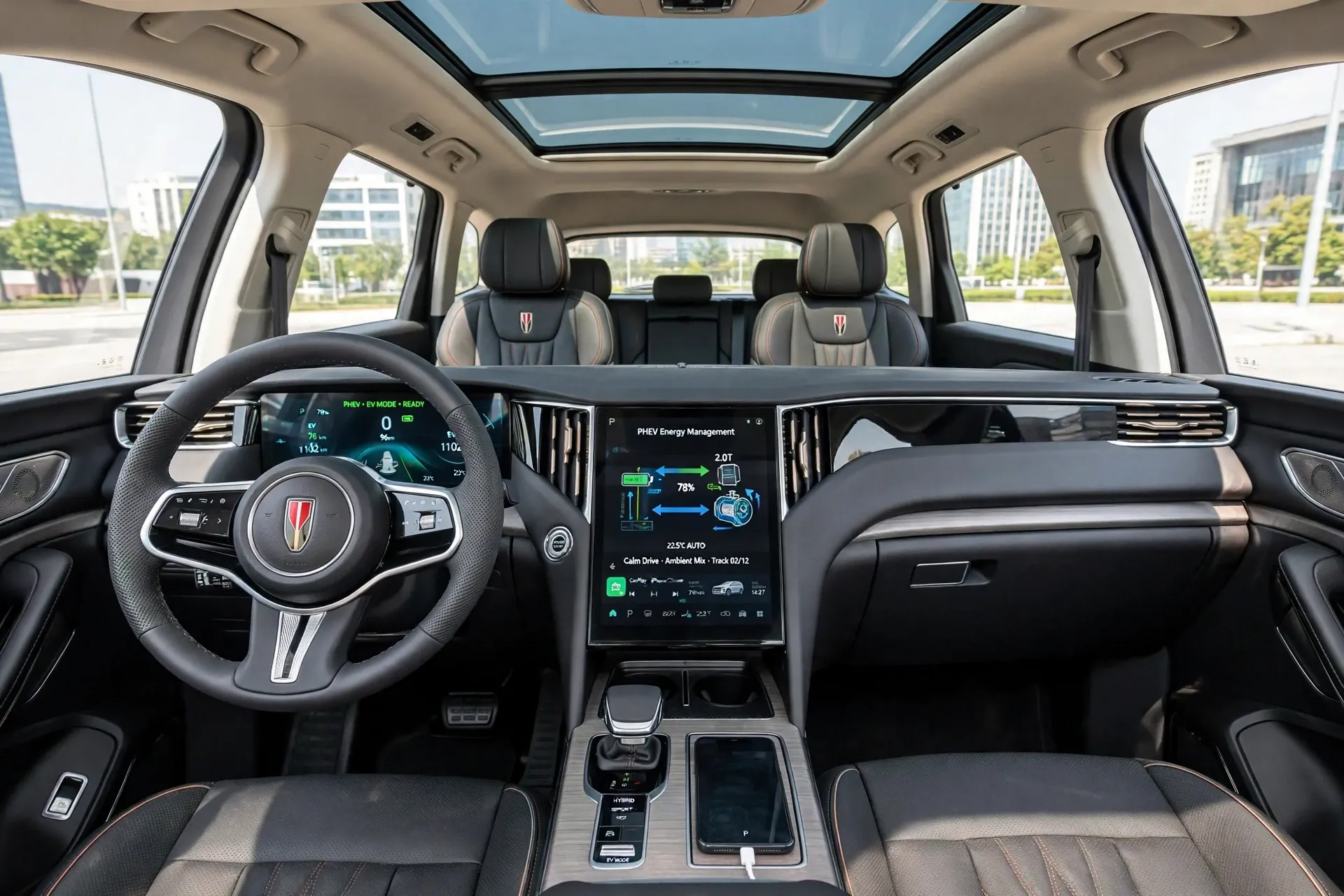 Interior oficial del Hongqi HS7 PHEV