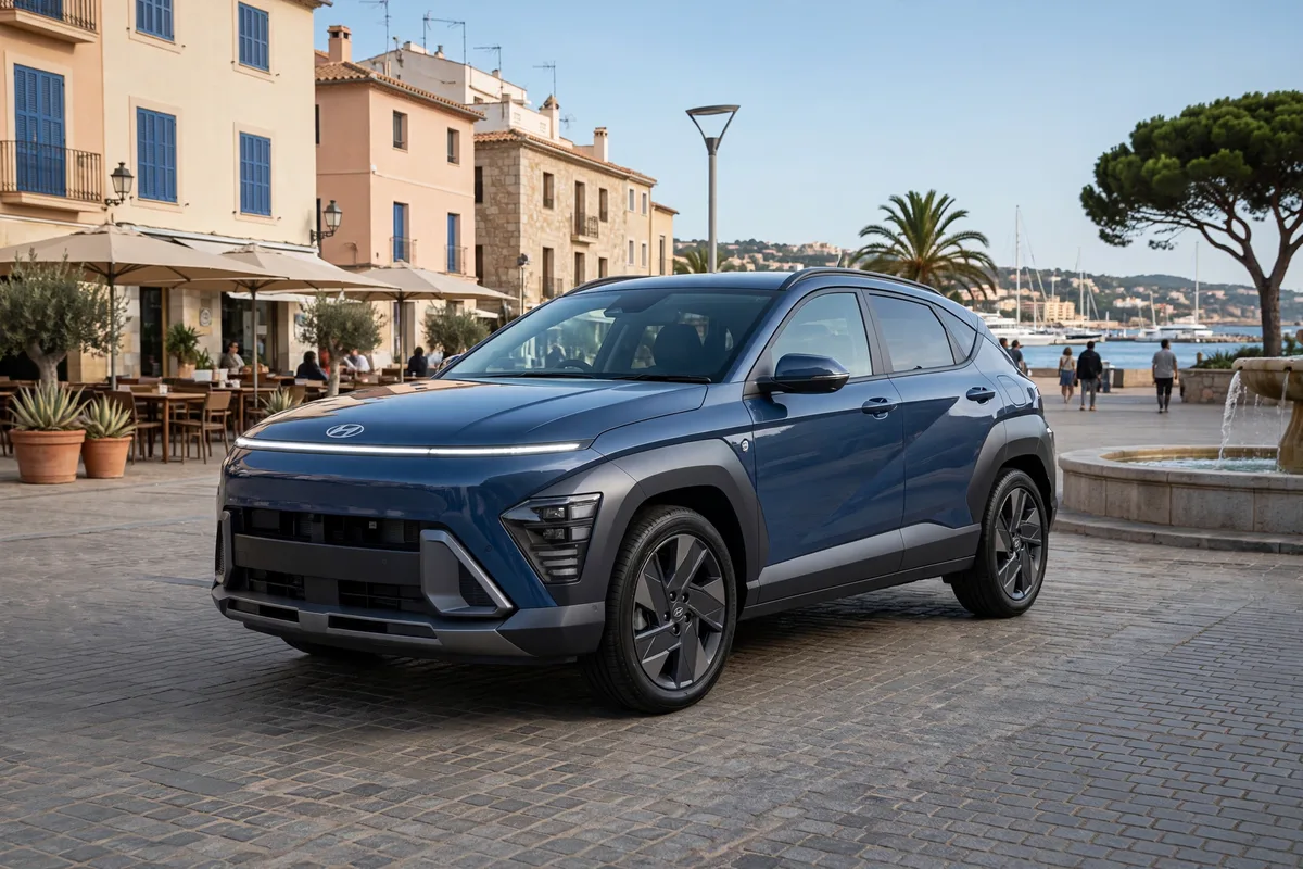 Hyundai Kona HEV, vista tres cuartos delantera