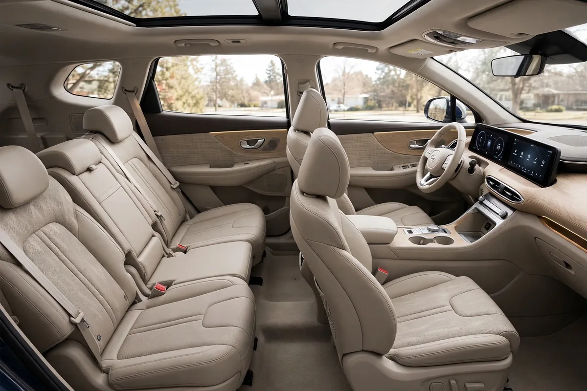 Interior oficial del Hyundai Santa Fe Híbrido Enchufable