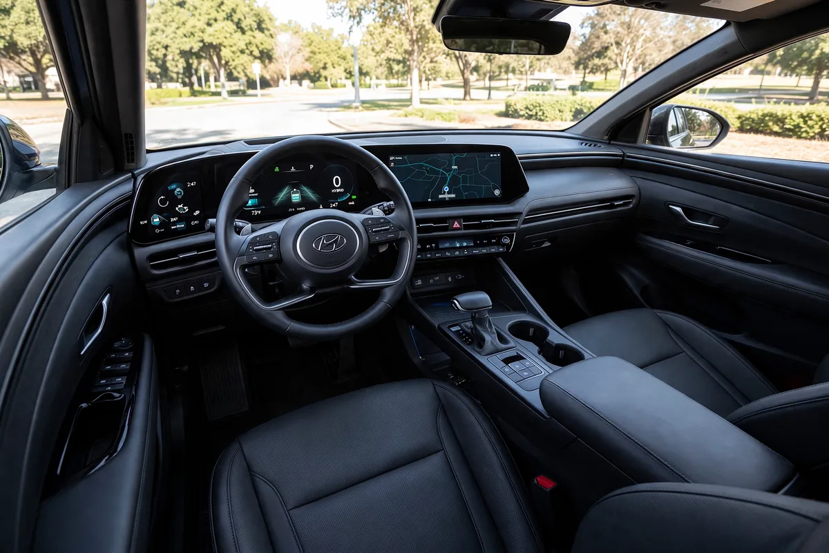 Interior oficial del Hyundai Tucson Híbrido