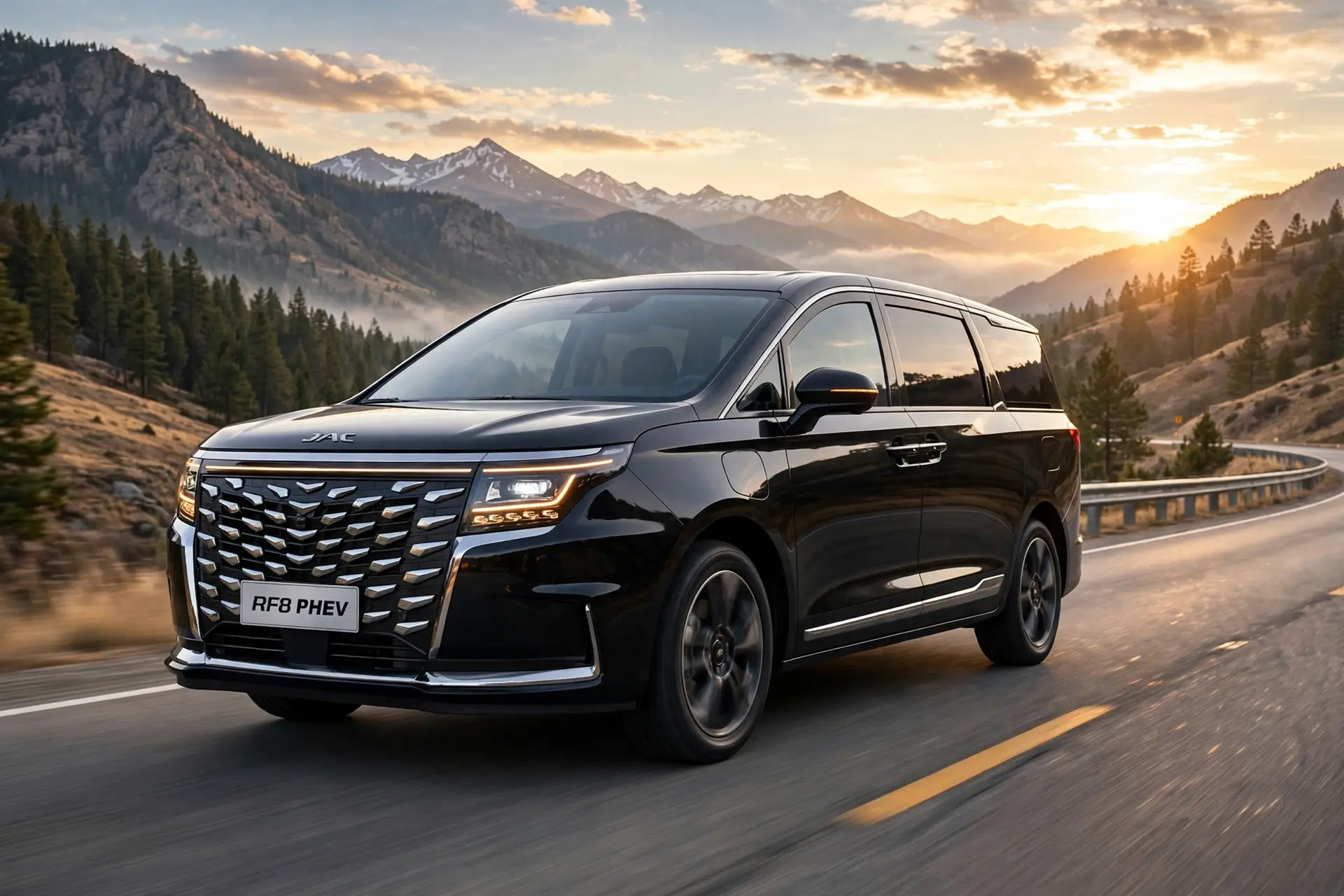 JAC RF8 PHEV minivan en carretera