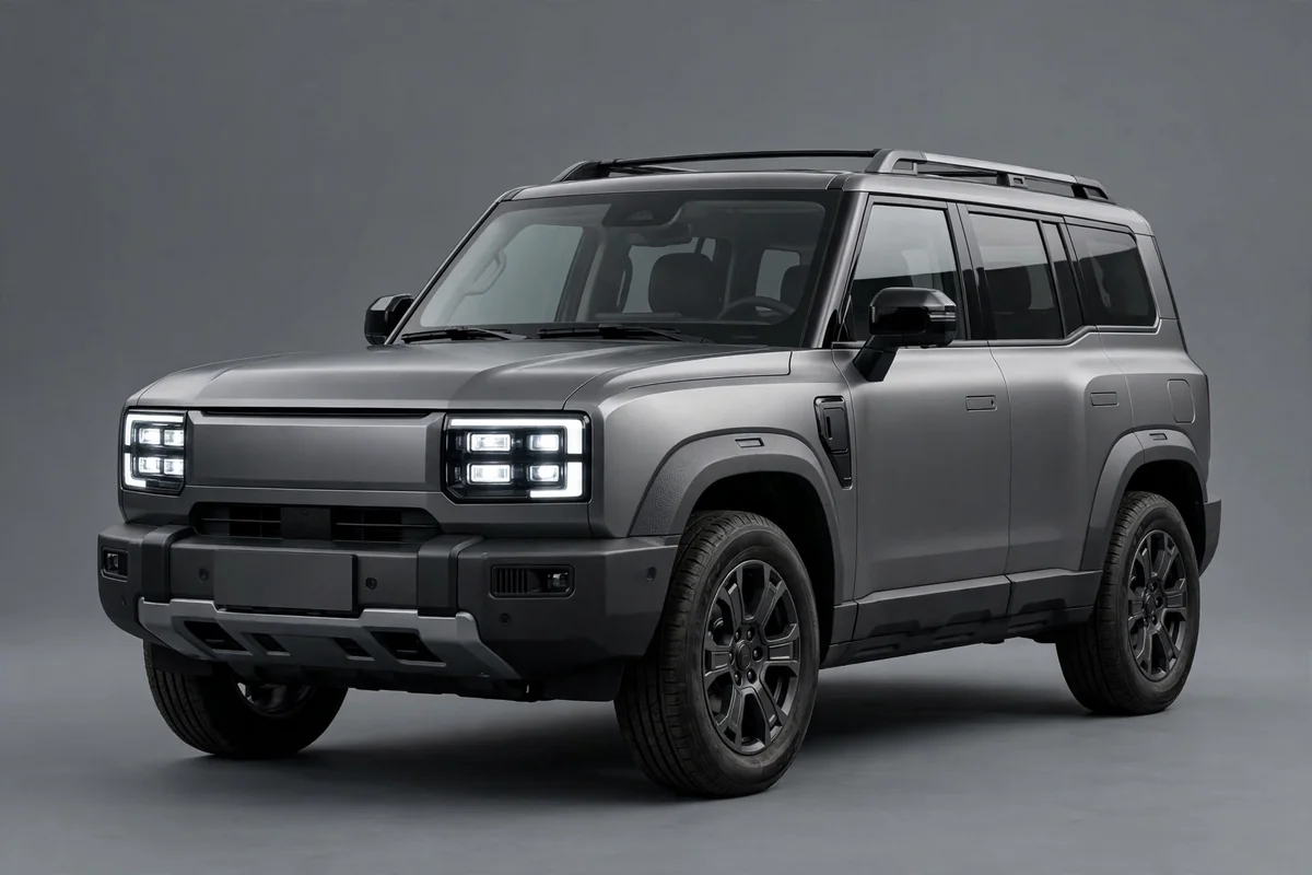 Jaecoo 6 EV, SUV eléctrico de diseño caja en vista de estudio