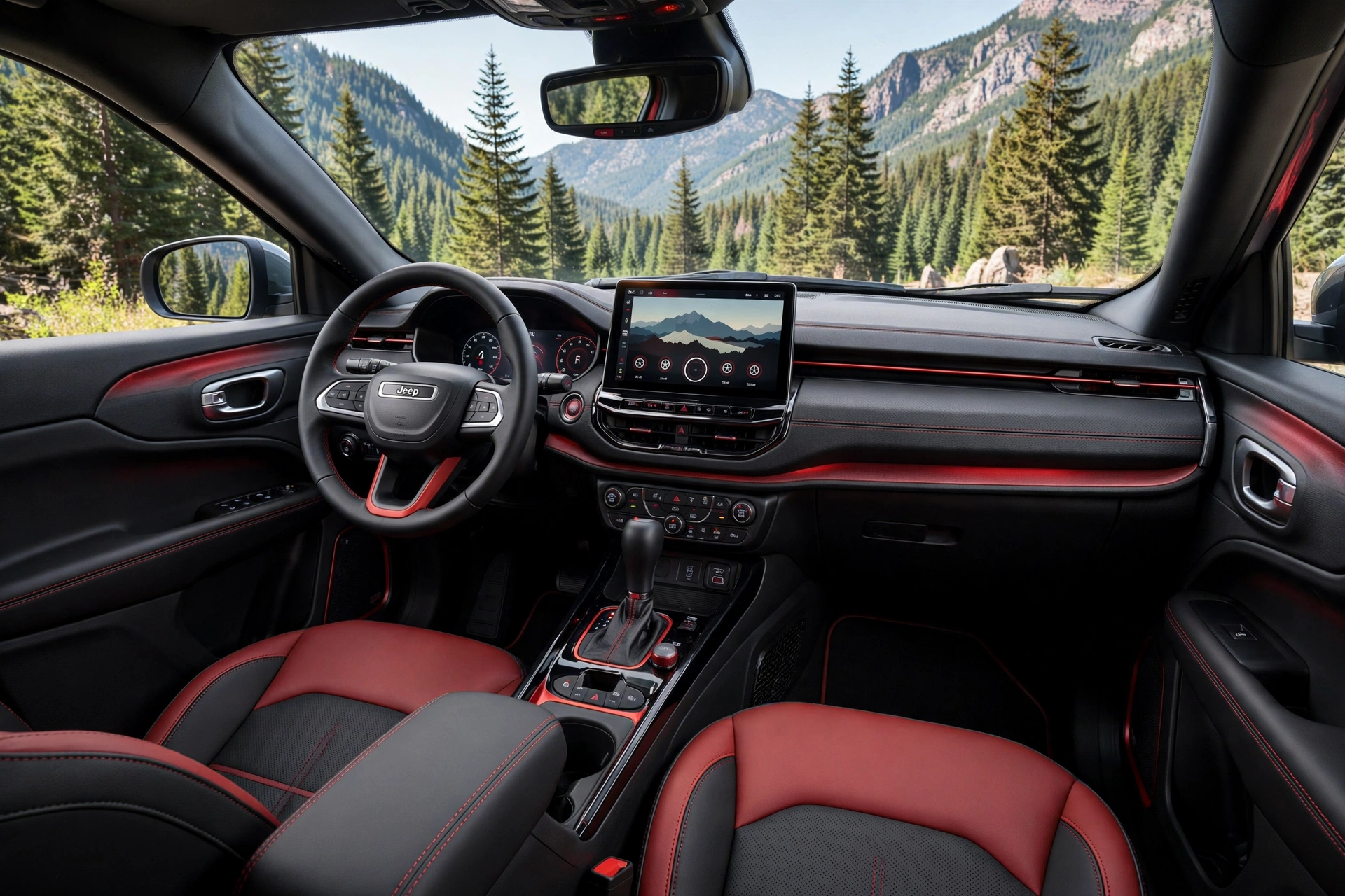 Interior oficial del Jeep Compass 4xe Eléctrico 375