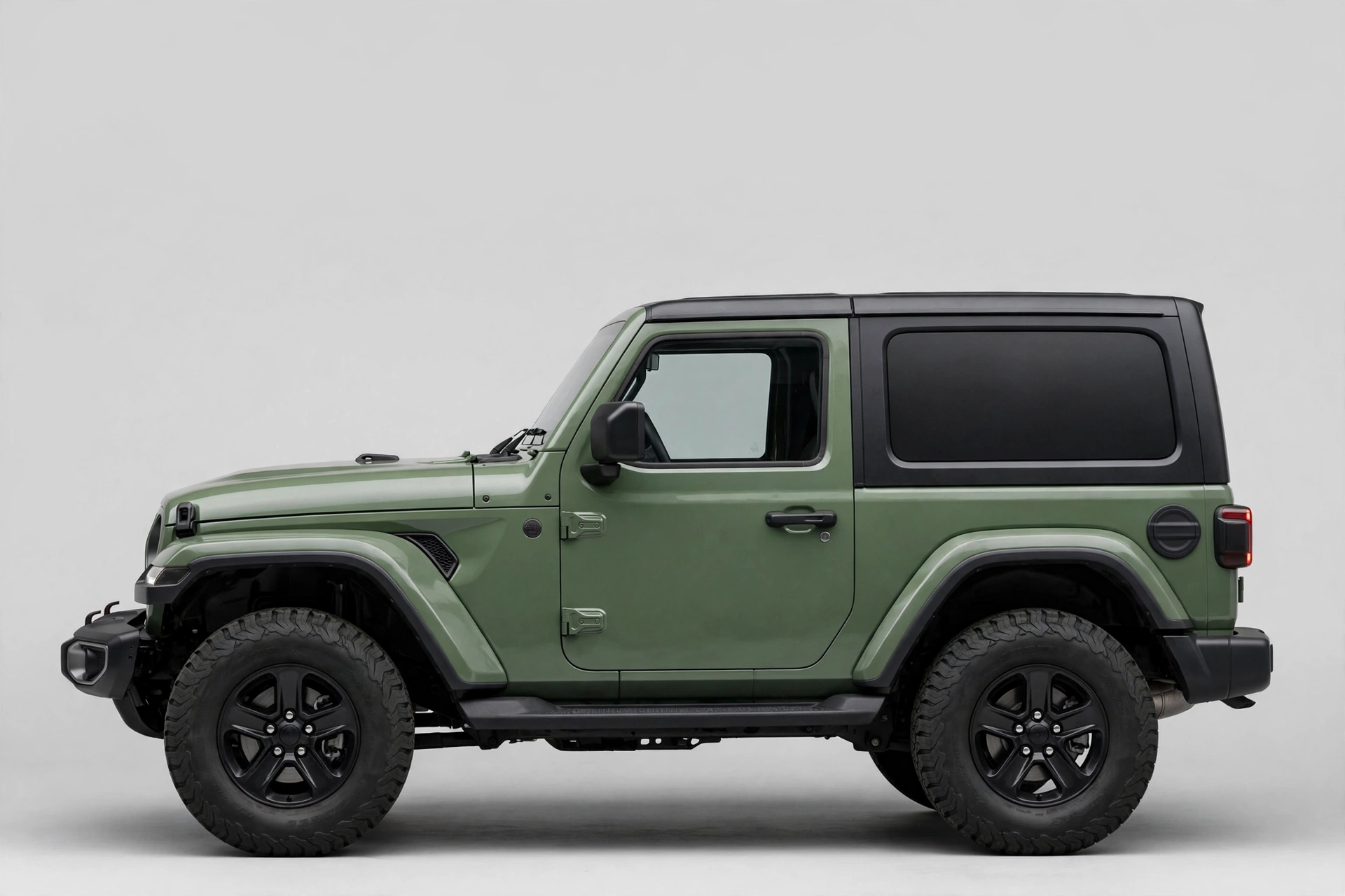 Jeep Wrangler 4xe naranja, vista lateral con las puertas puestas