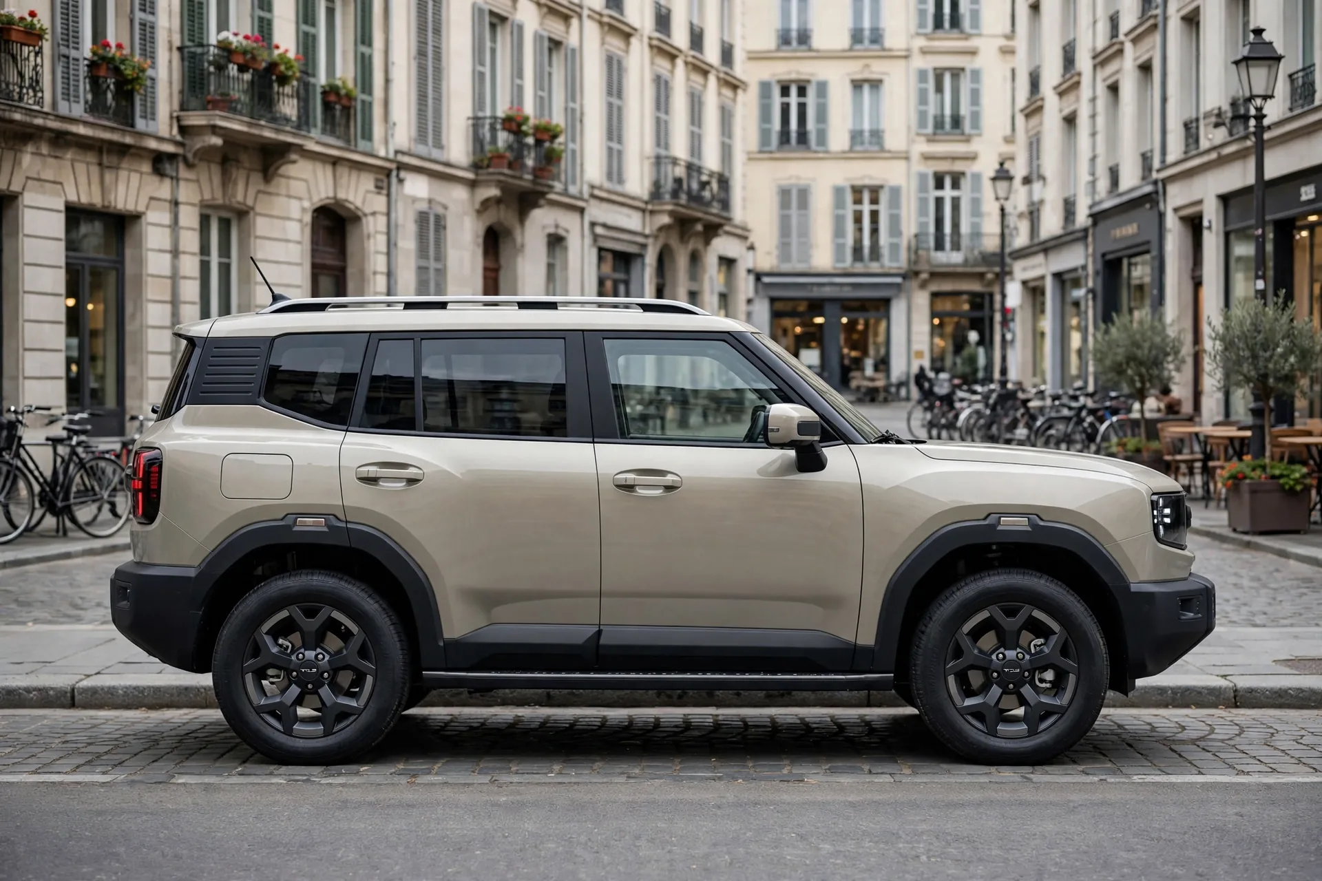 Jetour T1, vista lateral en ciudad