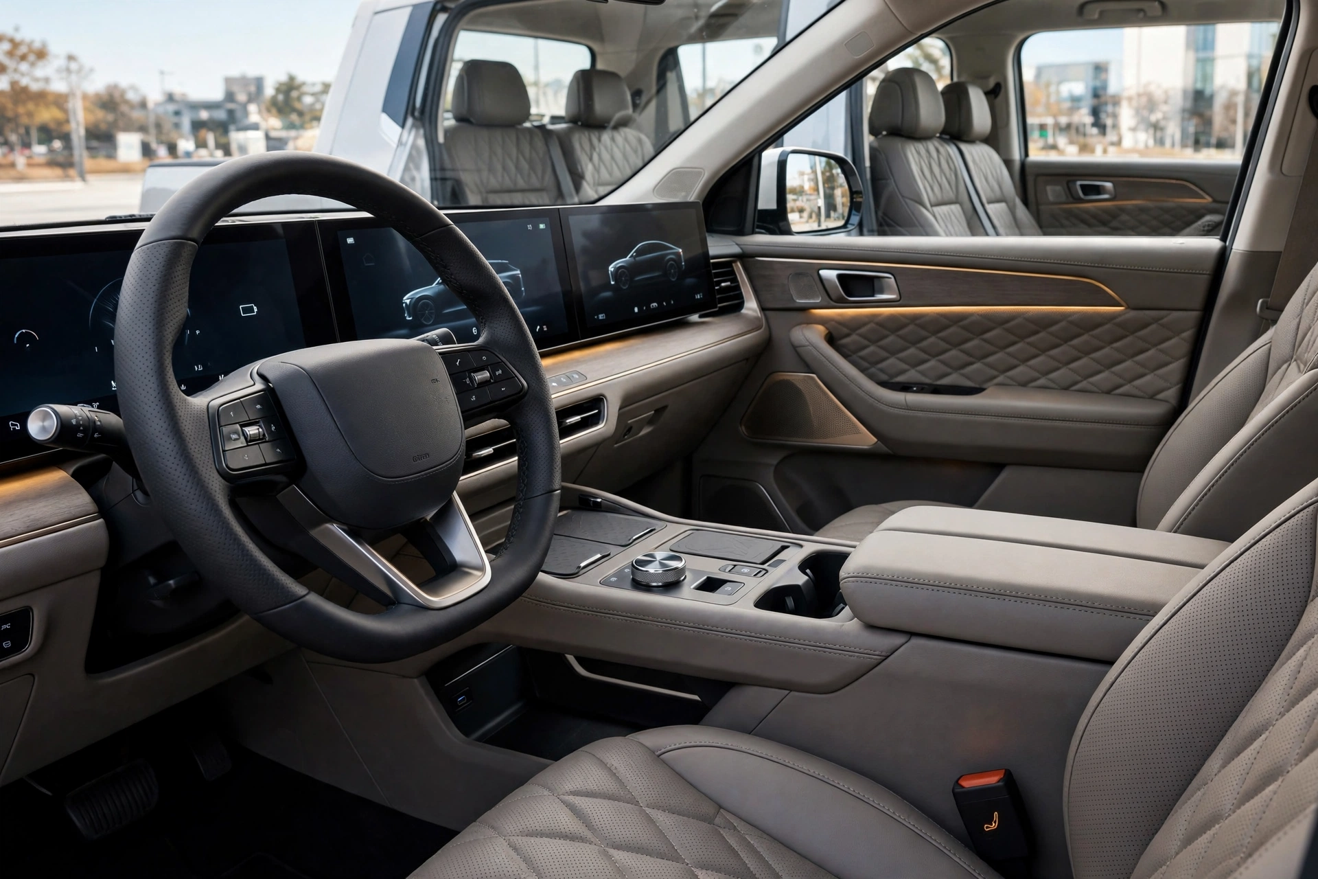 Interior oficial del KGM Musso EVX