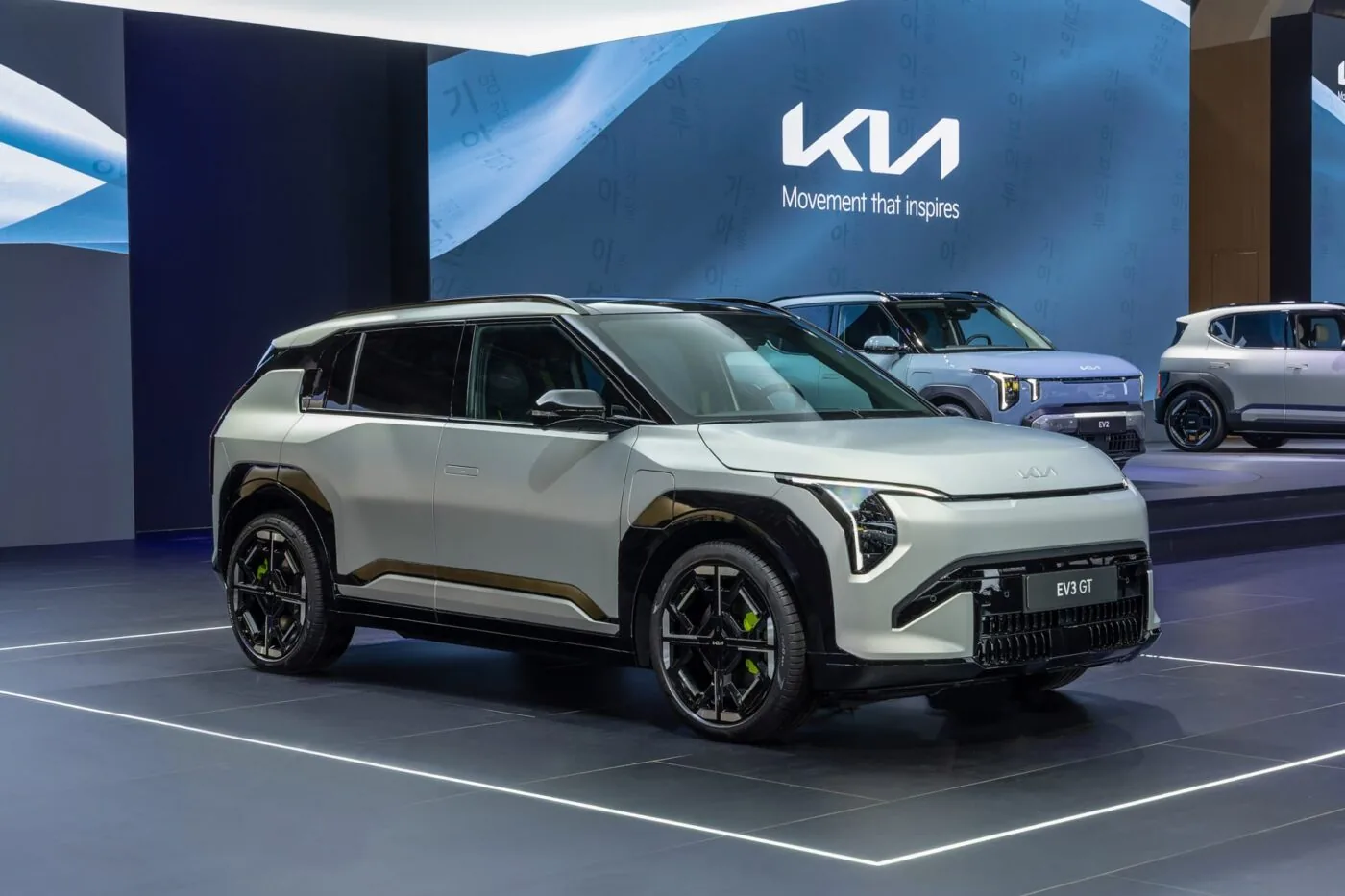 Kia EV3 GT 2026 — interior/trasera