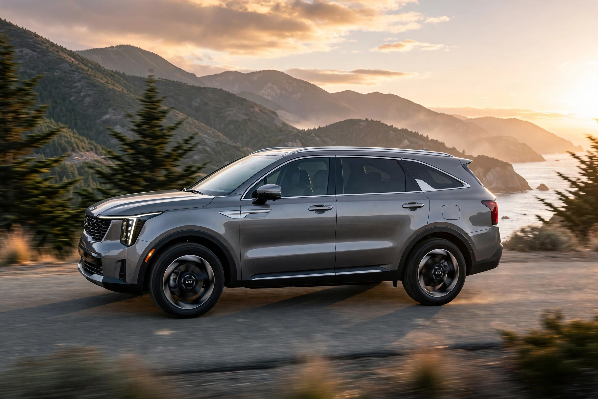 Kia Sorento híbrido, vista tres cuartos delantera