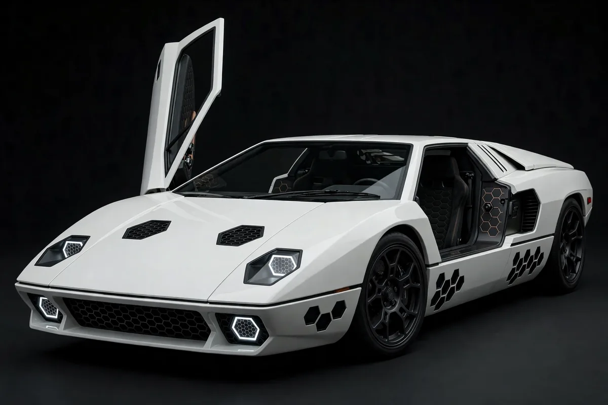 Lamborghini Countach LPI 800-4, vista lateral en estudio
