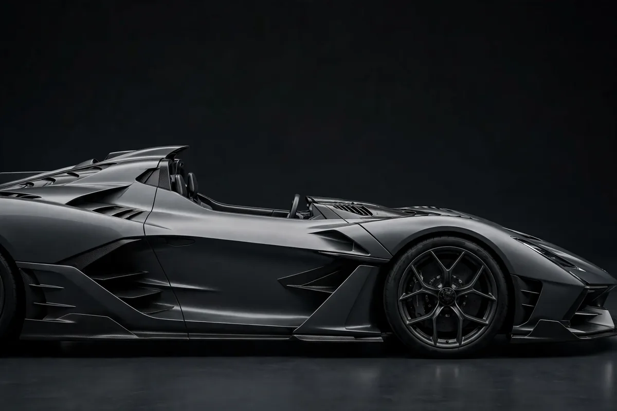 Lamborghini Fenomeno Roadster, vista lateral en estudio