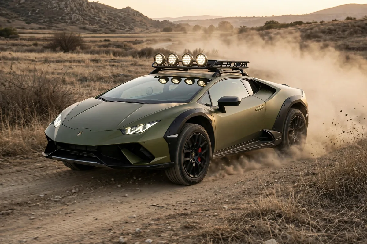 Lamborghini Huracán Sterrato derrapando en pista de tierra