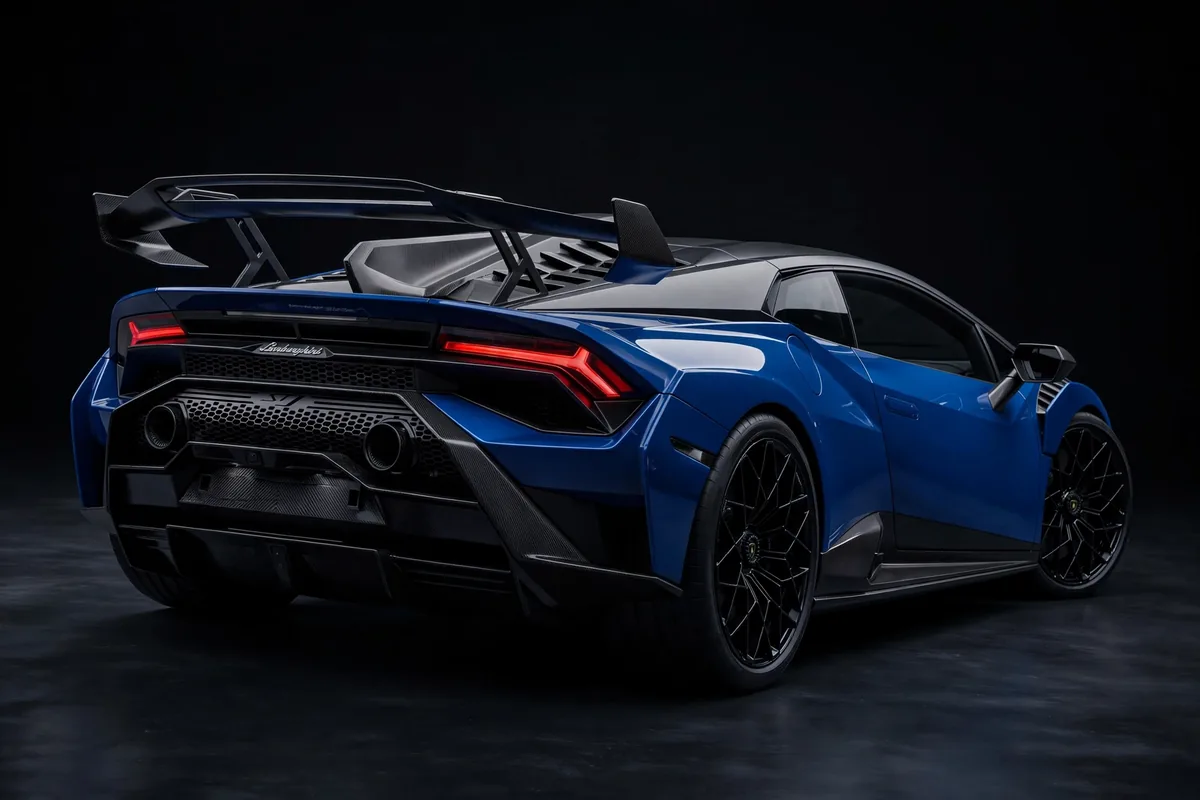 Lamborghini Huracán STJ, vista lateral en estudio