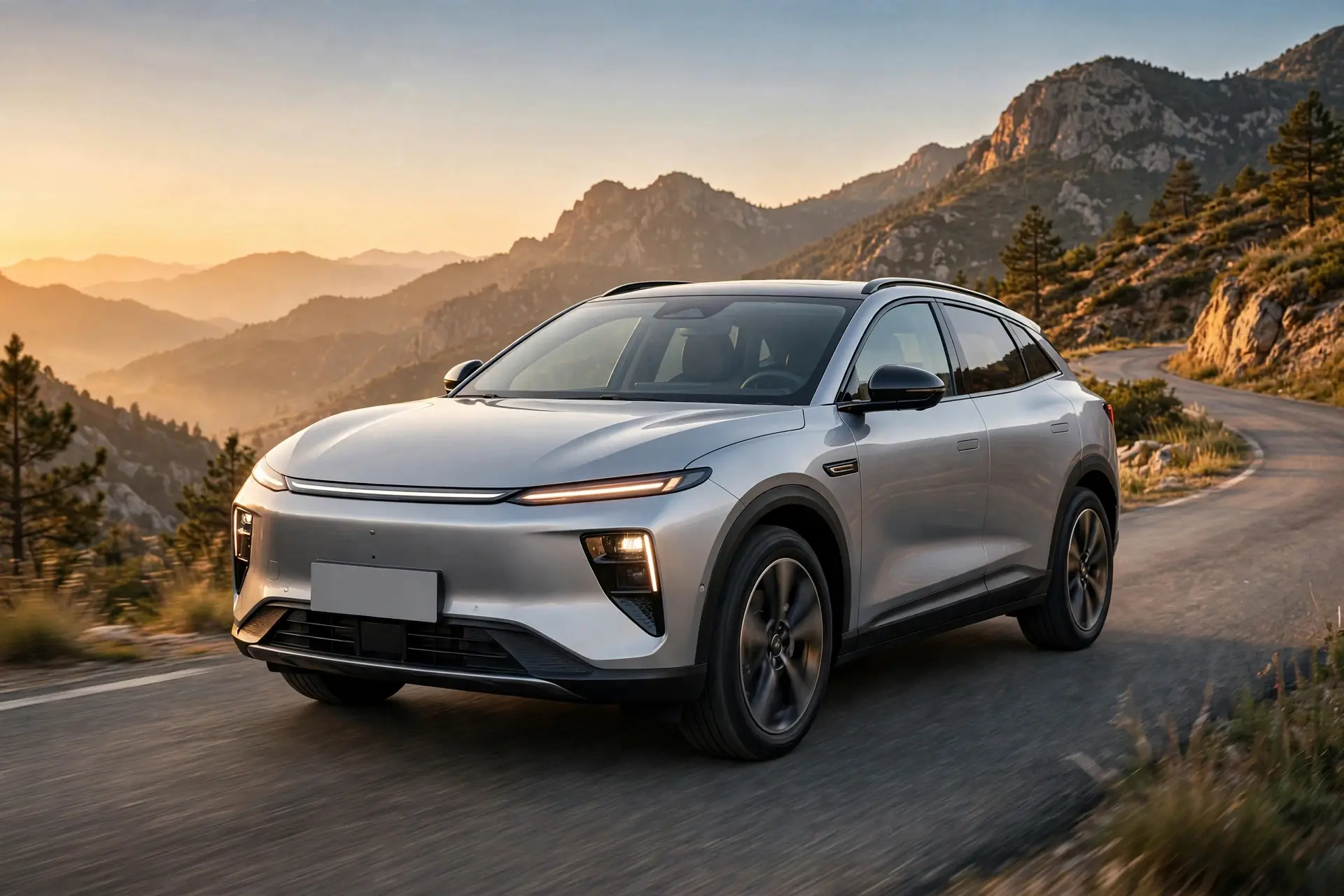 Lepas L4 EV eléctrico en carretera de montaña