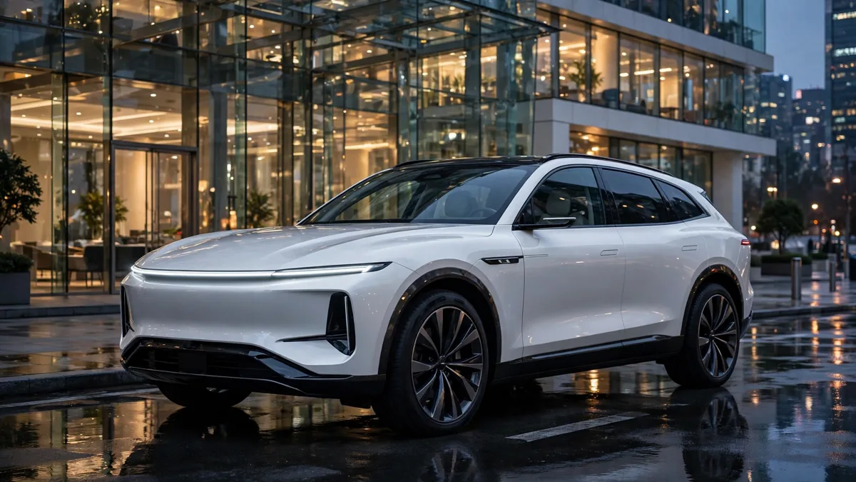 SUV eléctrico familiar chino de gran tamaño con diseño aerodinámico